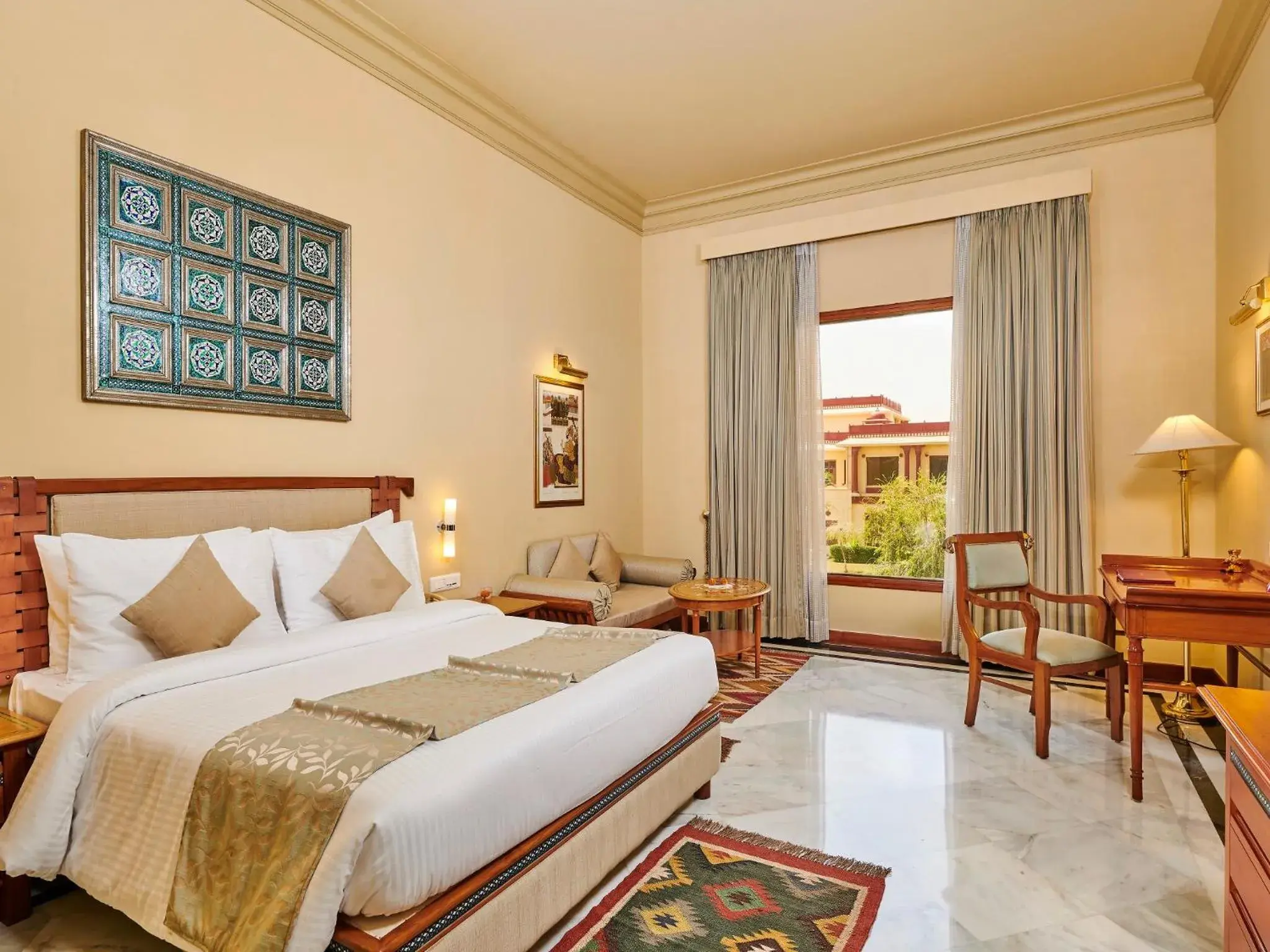 Seating area, Bed in The Ummed Jodhpur Palace Resort & Spa