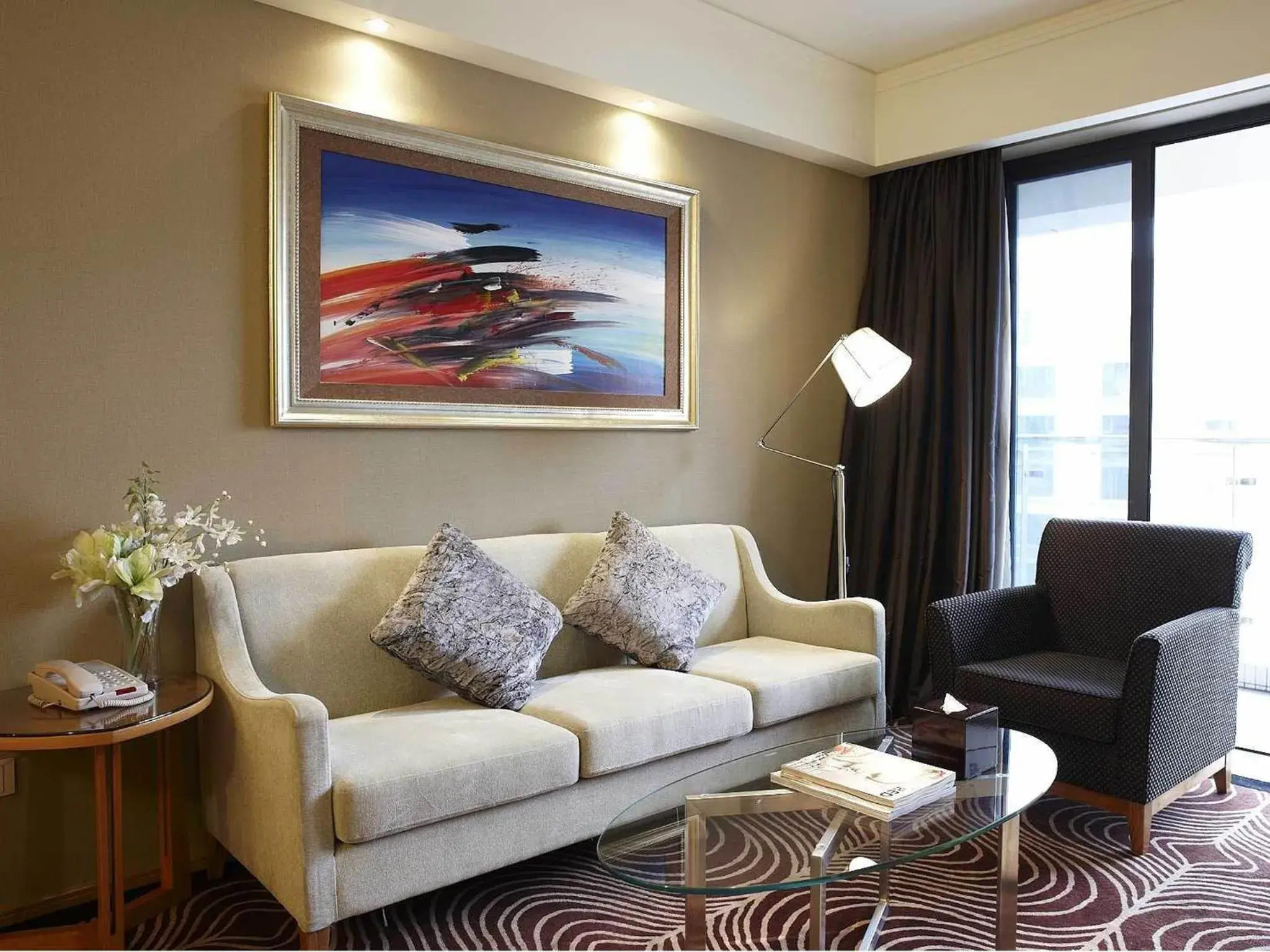 Living room, Seating Area in Dan Executive Hotel Apartment Zhujiang New Town