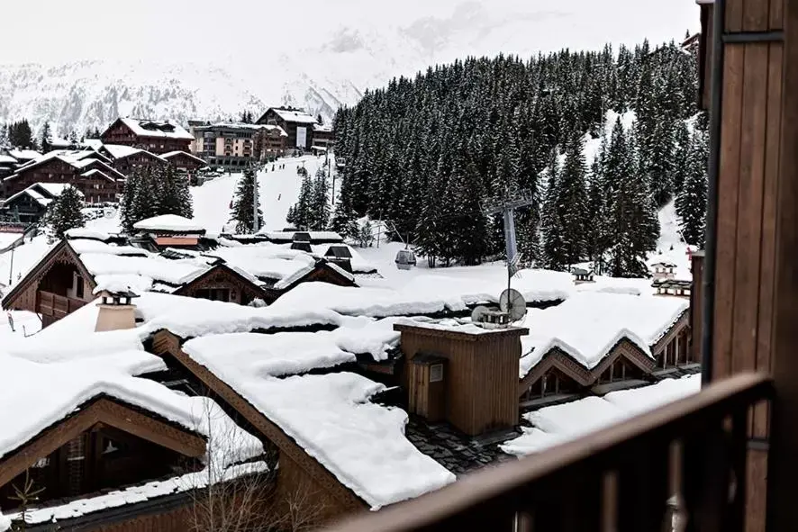 View (from property/room), Winter in Les Trois Vallées, a Beaumier hotel