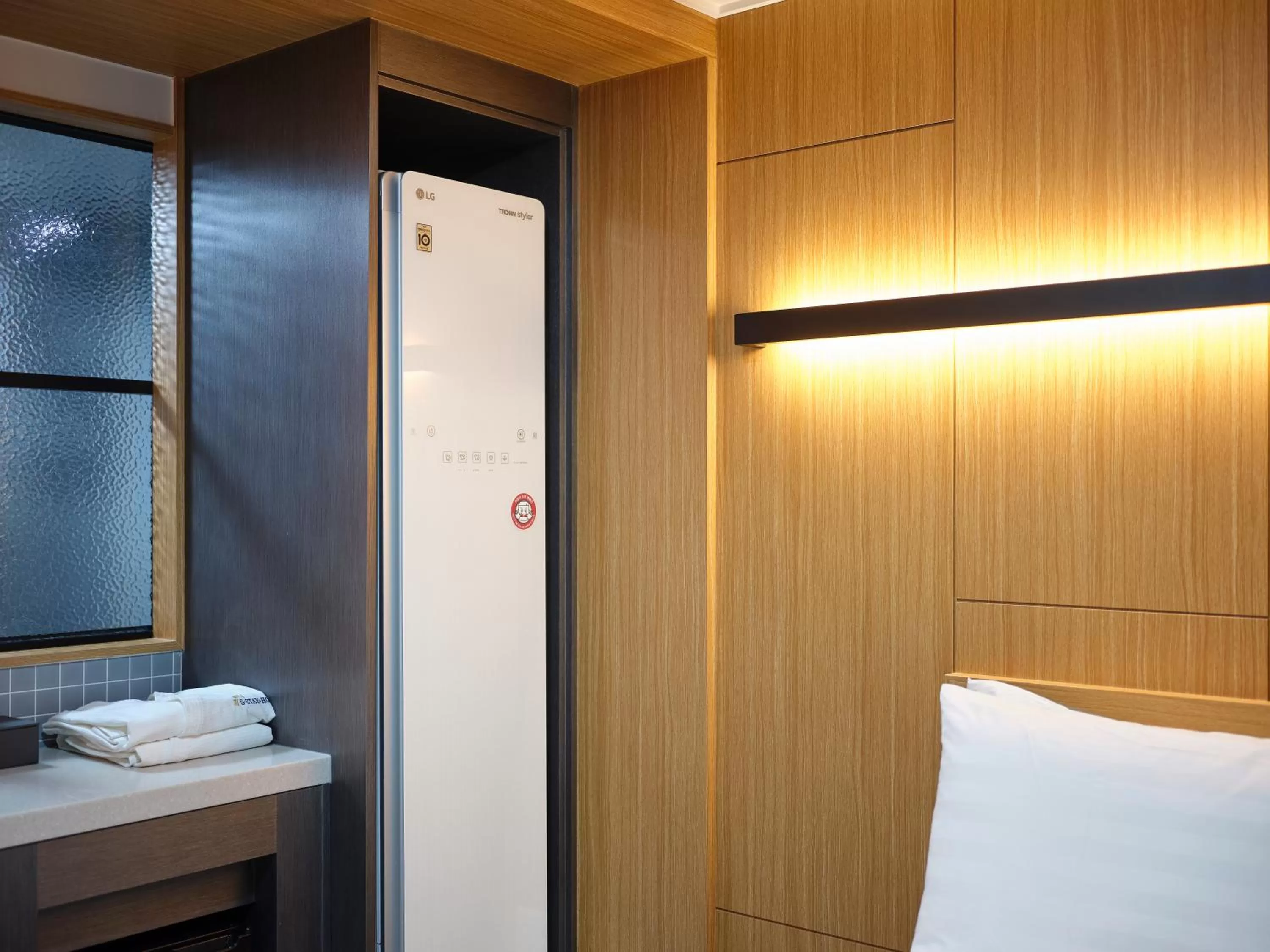 Decorative detail, Bed in S Stay Hotel