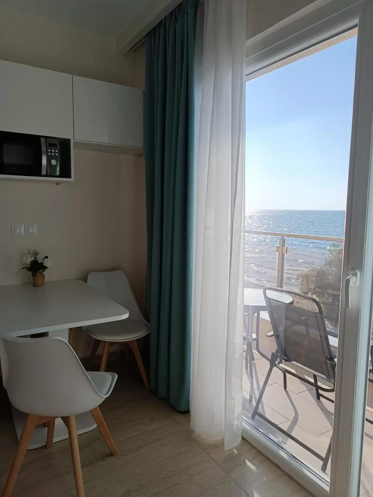 Dining Area in Navarino Luxe Suites with Sea View