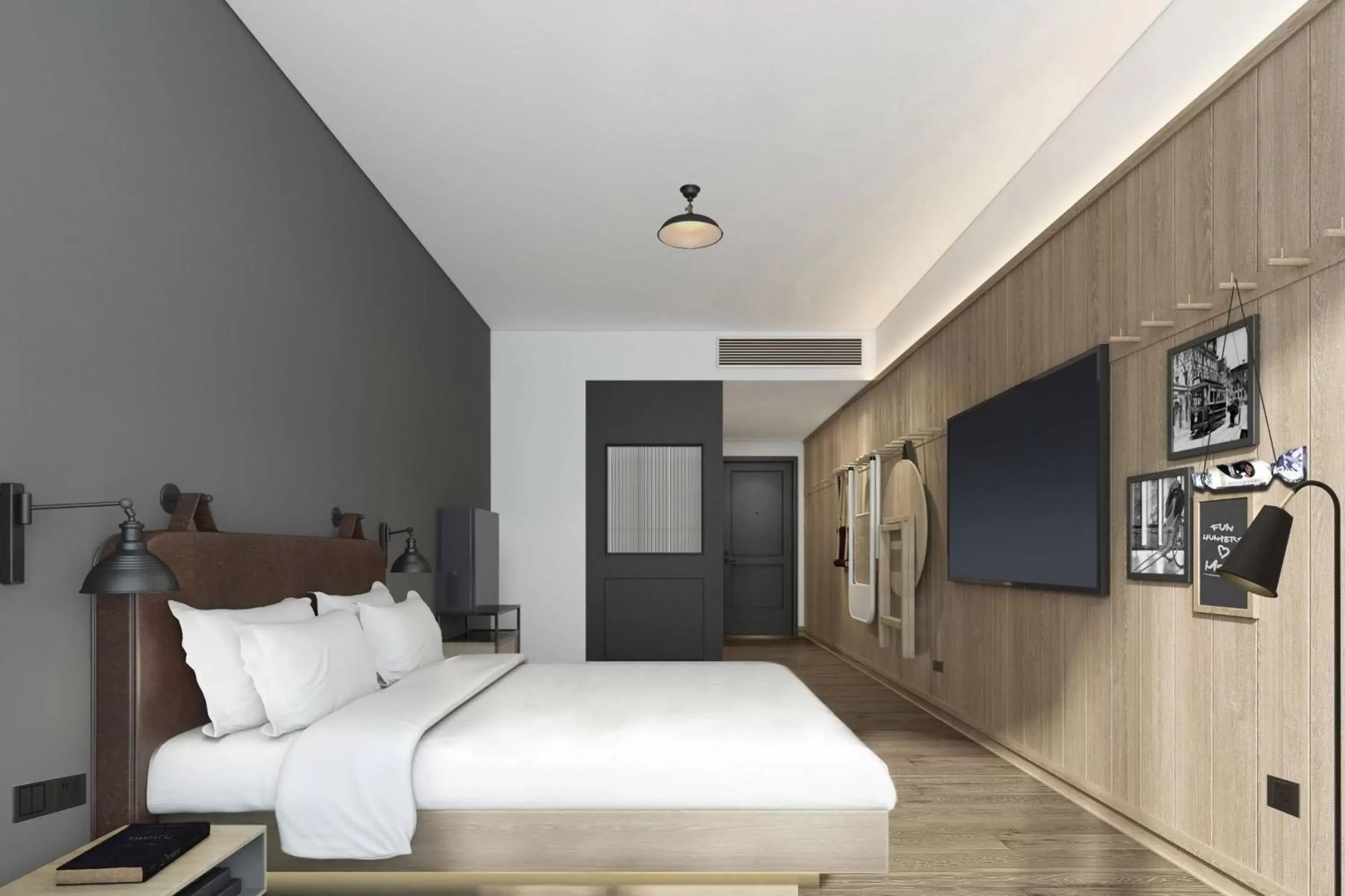 Photo of the whole room, Bed in Moxy Shanghai Xuhui