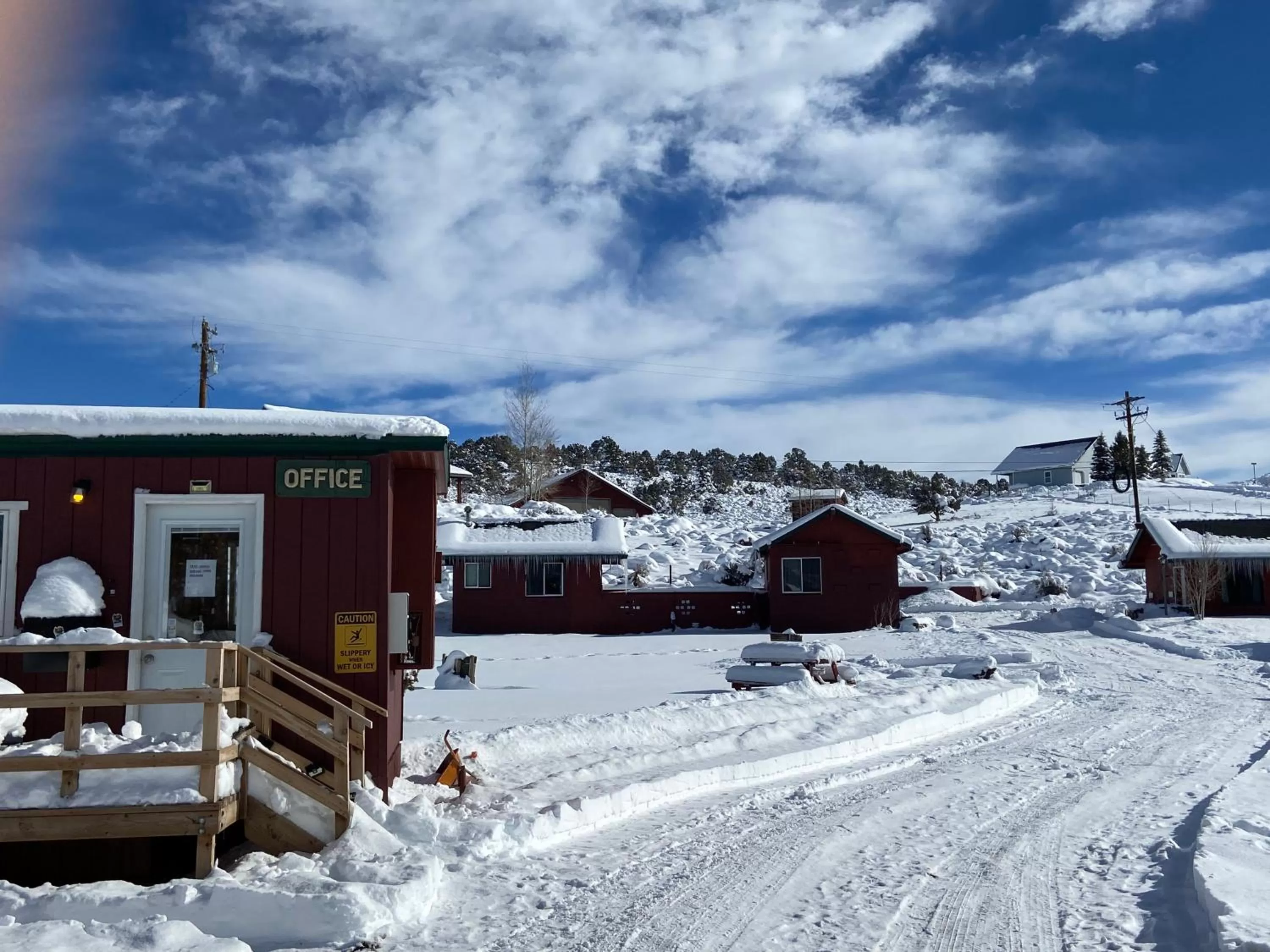 Property building, Winter in Big Meadow Lodge