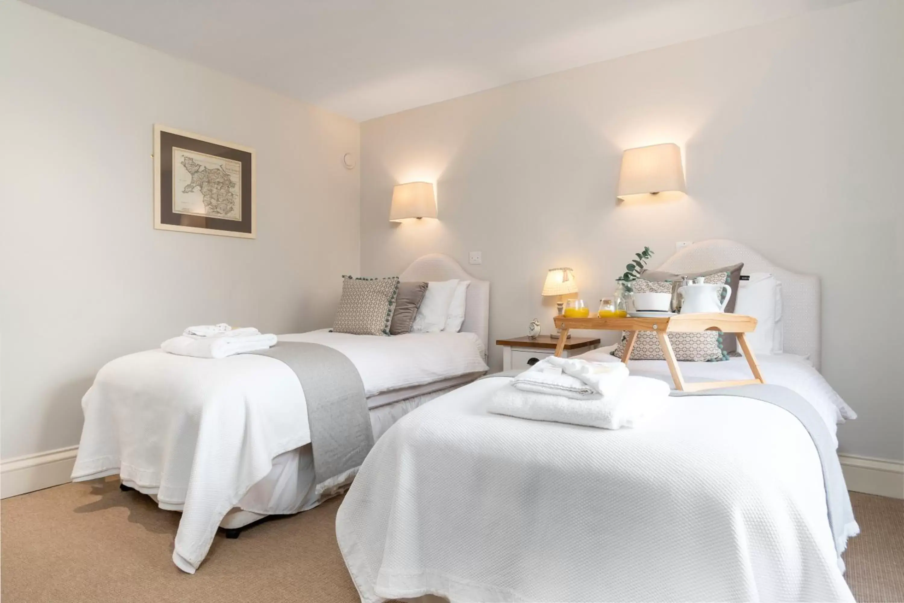 Twin Room - Disability Access in The Farmhouse at Bodnant Welsh Food Twin Room - Disability Access in The Farmhouse at Bodnant Welsh Food