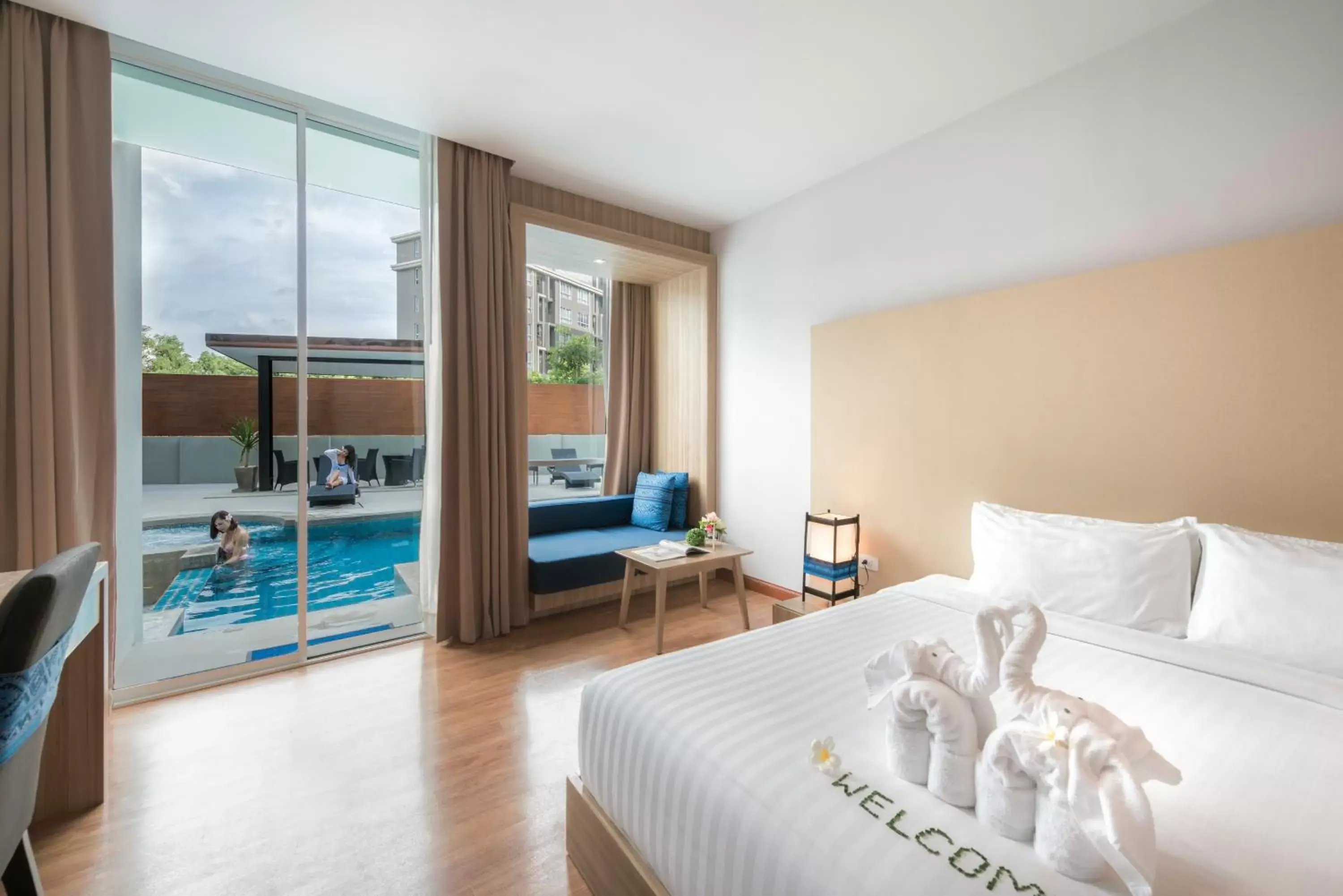 Bedroom, Pool View in Grand Vista Hotel Chiangrai-SHA Extra Plus