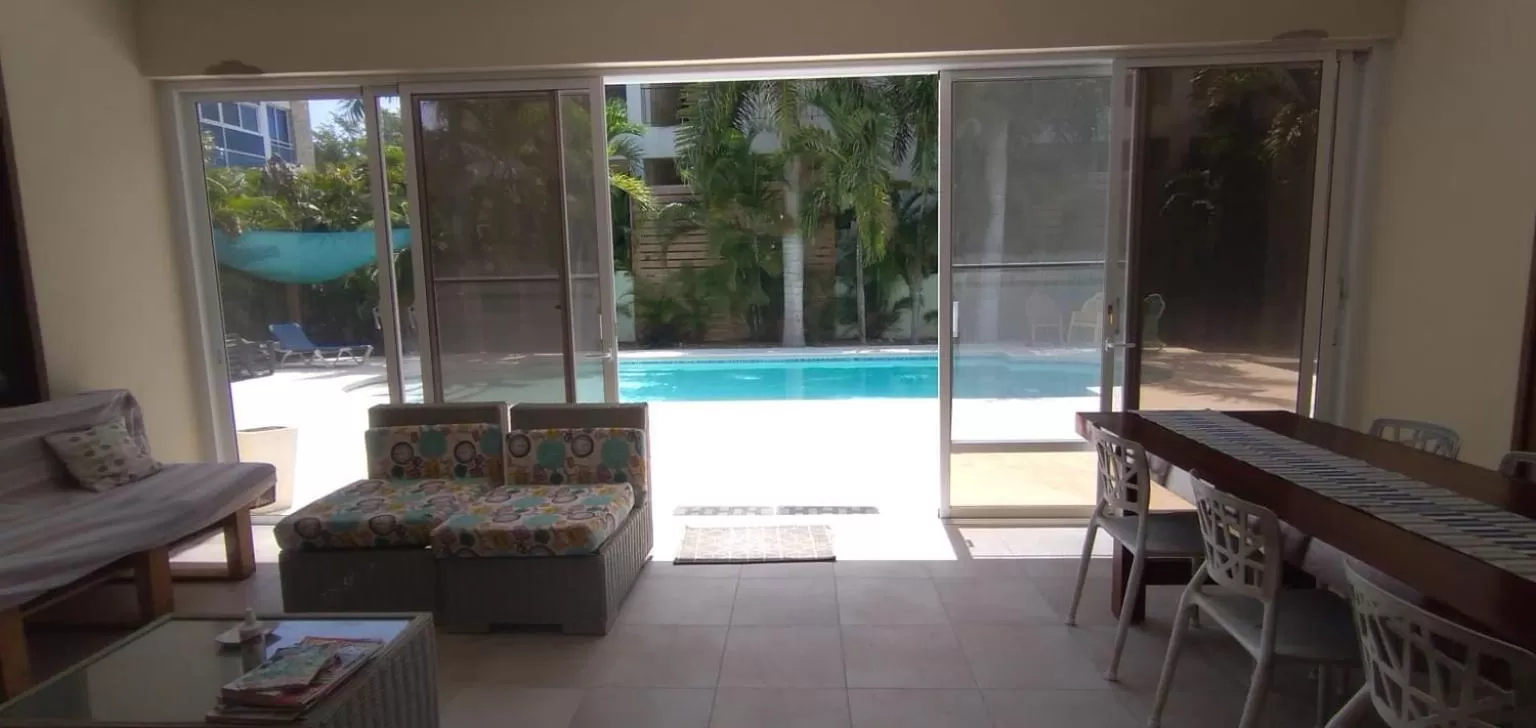 Pool view in B&B Pavillion