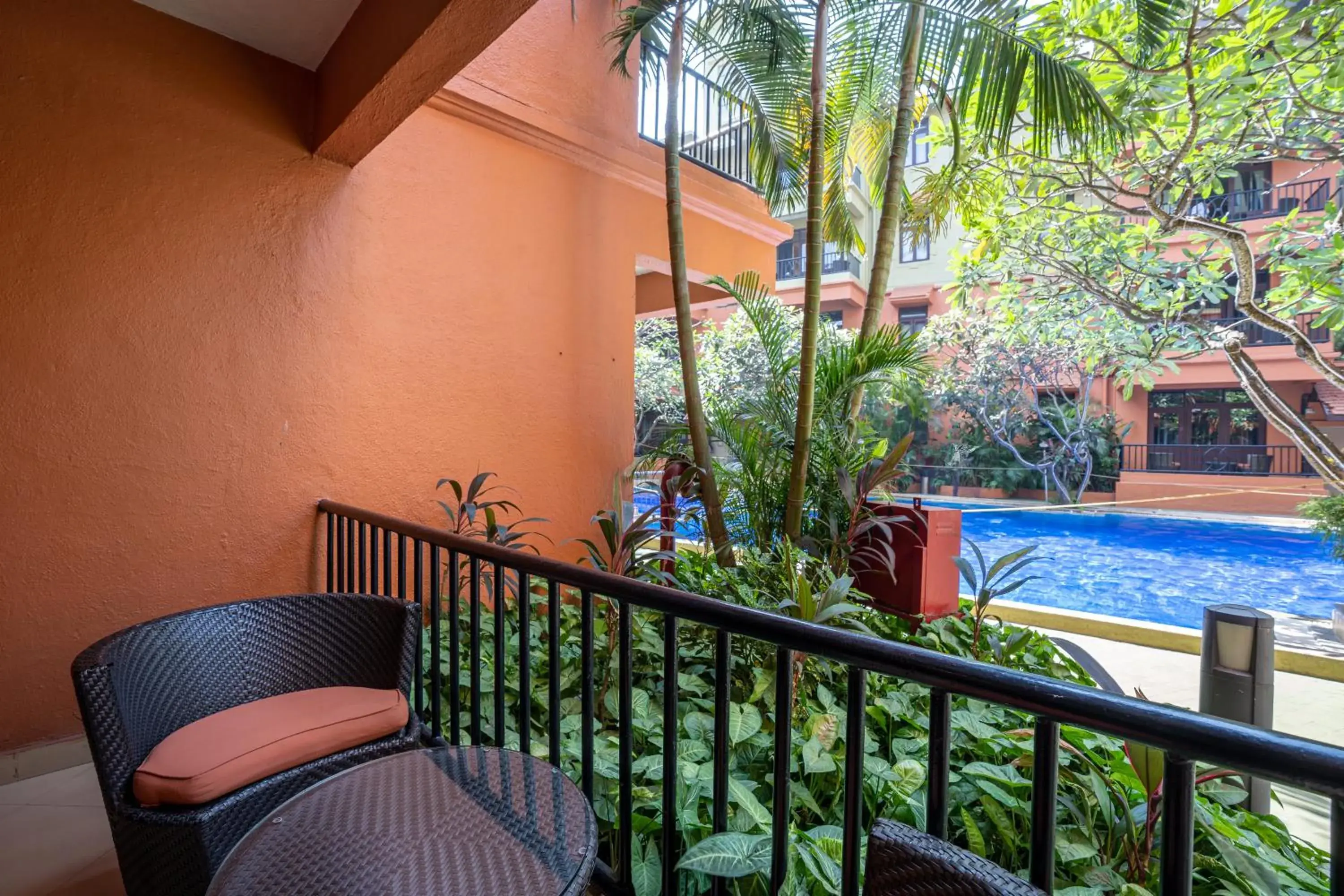 Balcony/Terrace, Pool View in Neelams The Grand Hotel