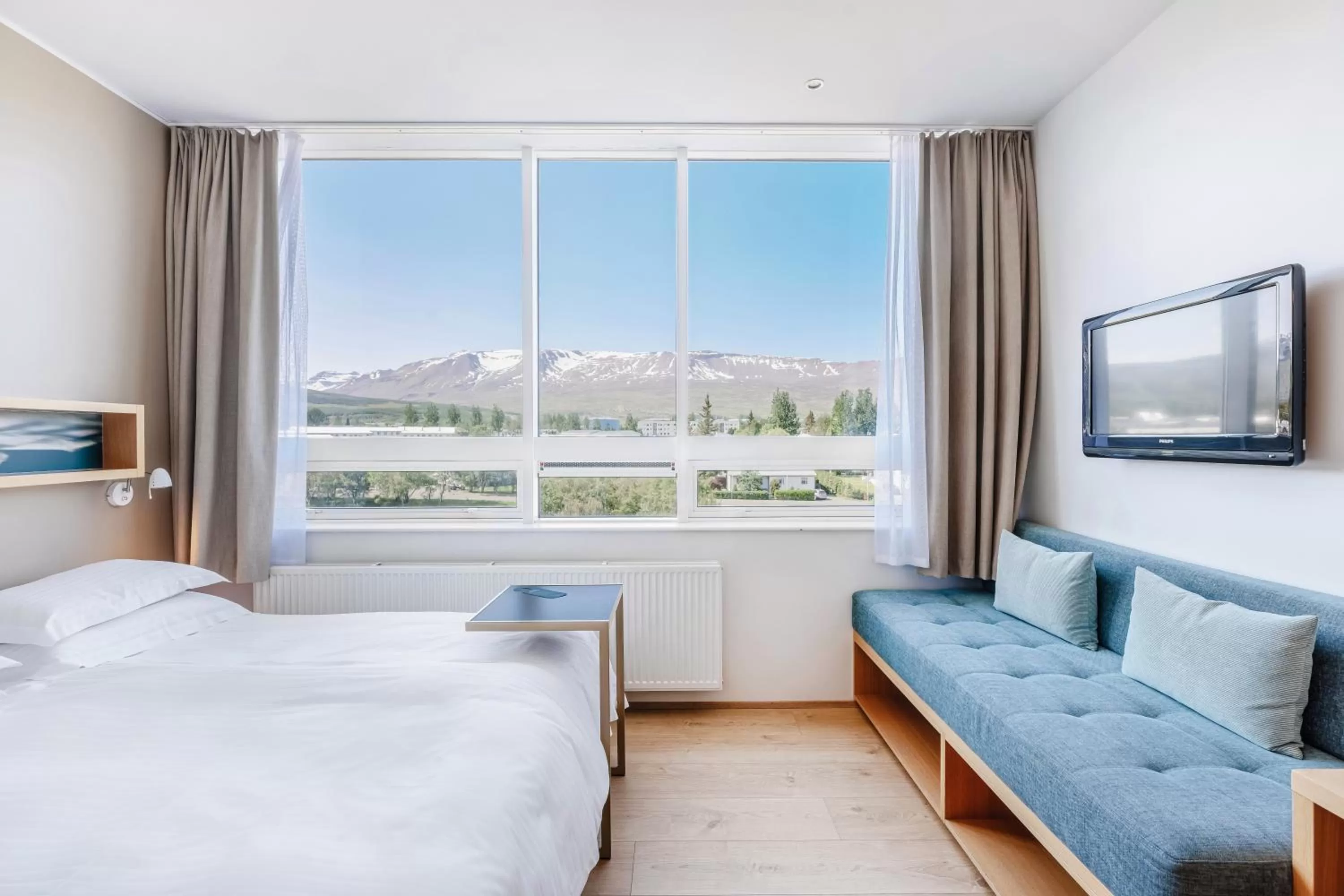 View (from property/room), Bed in Akureyri - Berjaya Iceland Hotels