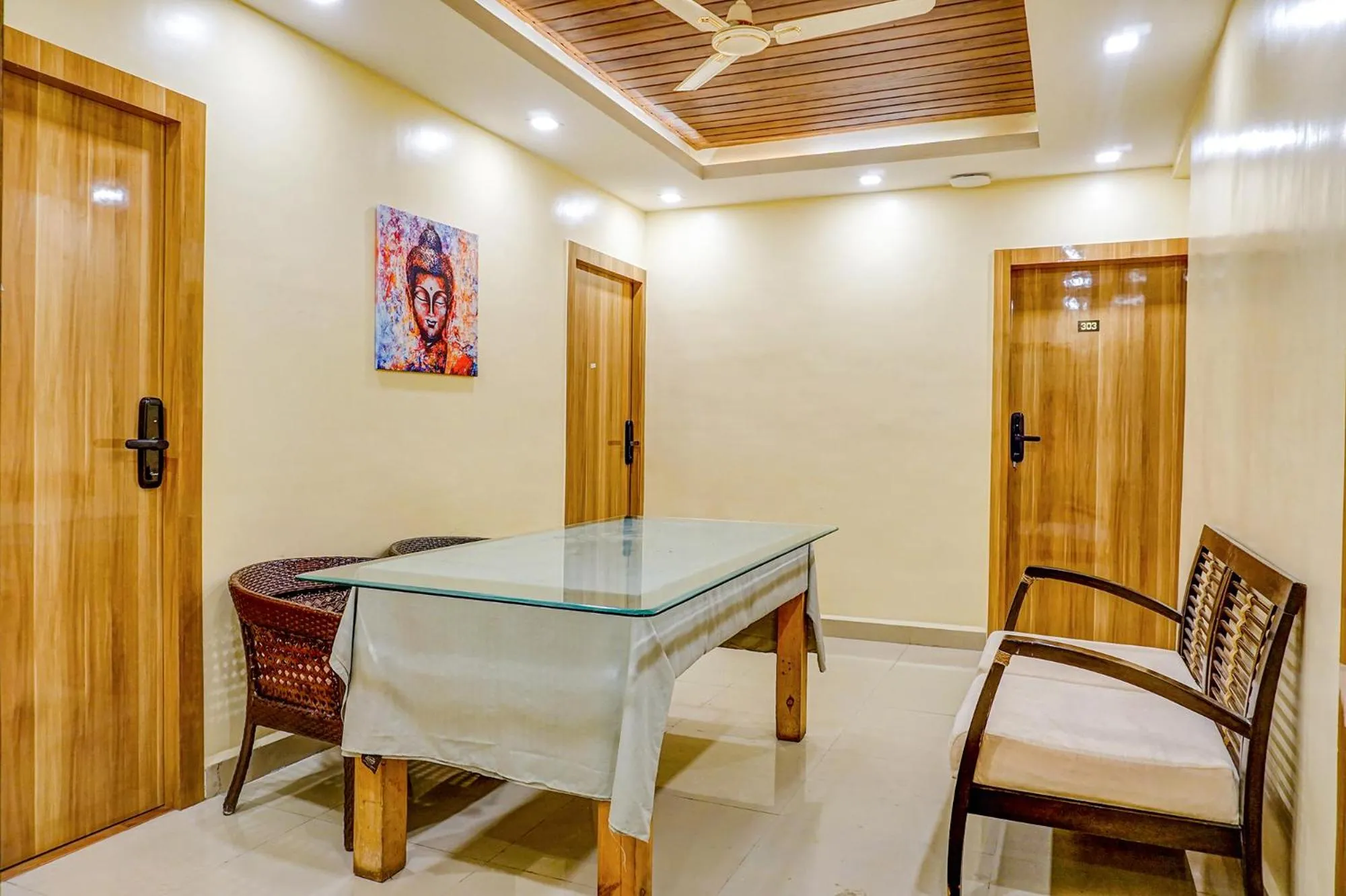 Seating area in FabHotel Tan Square - Nr Eon IT Park