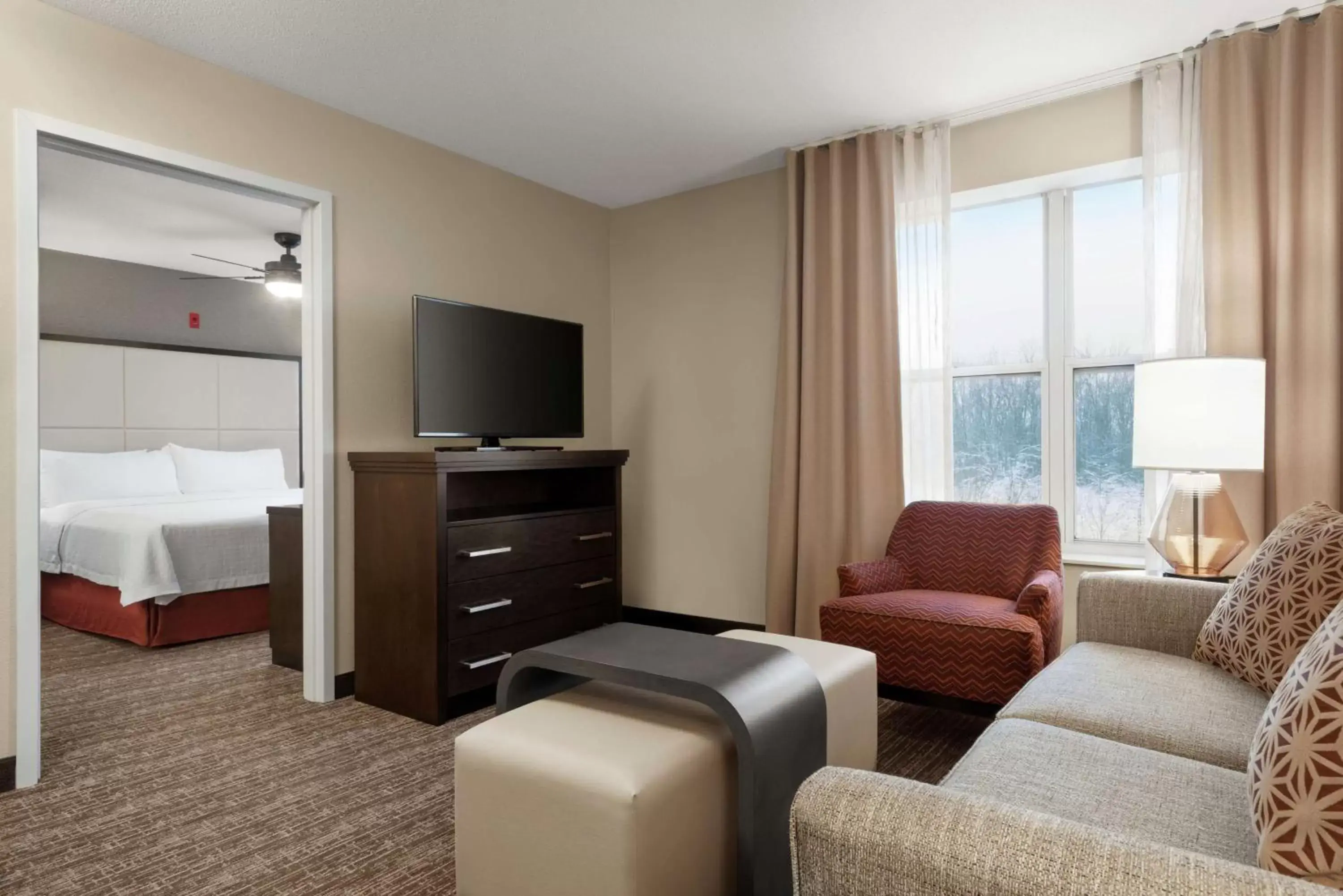 Living room, Seating Area in Homewood Suites Rochester-Henrietta