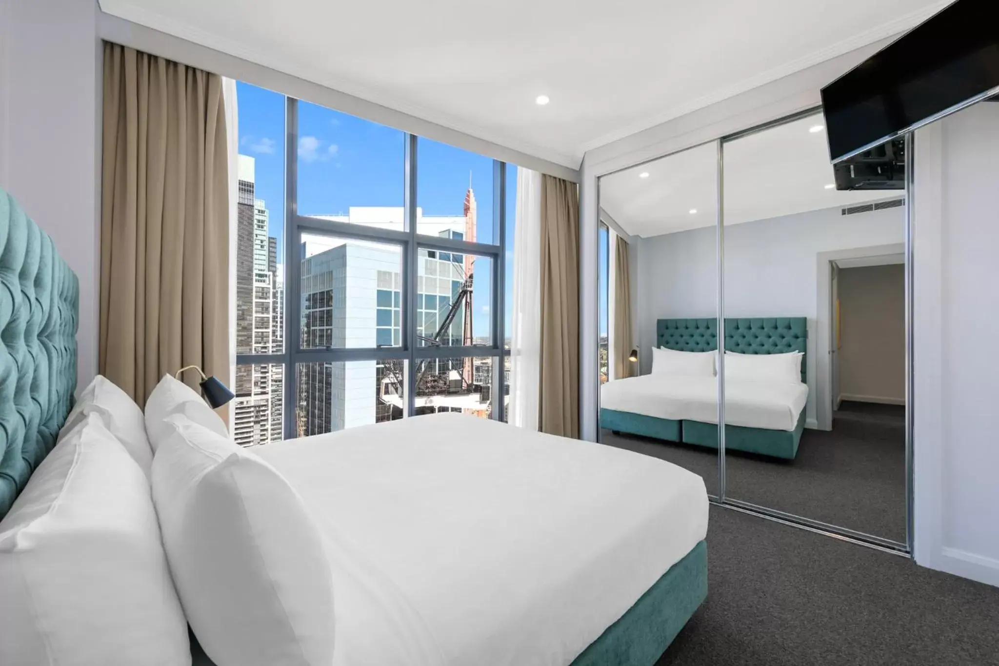 Bedroom, Bed in Meriton Suites Pitt Street, Sydney