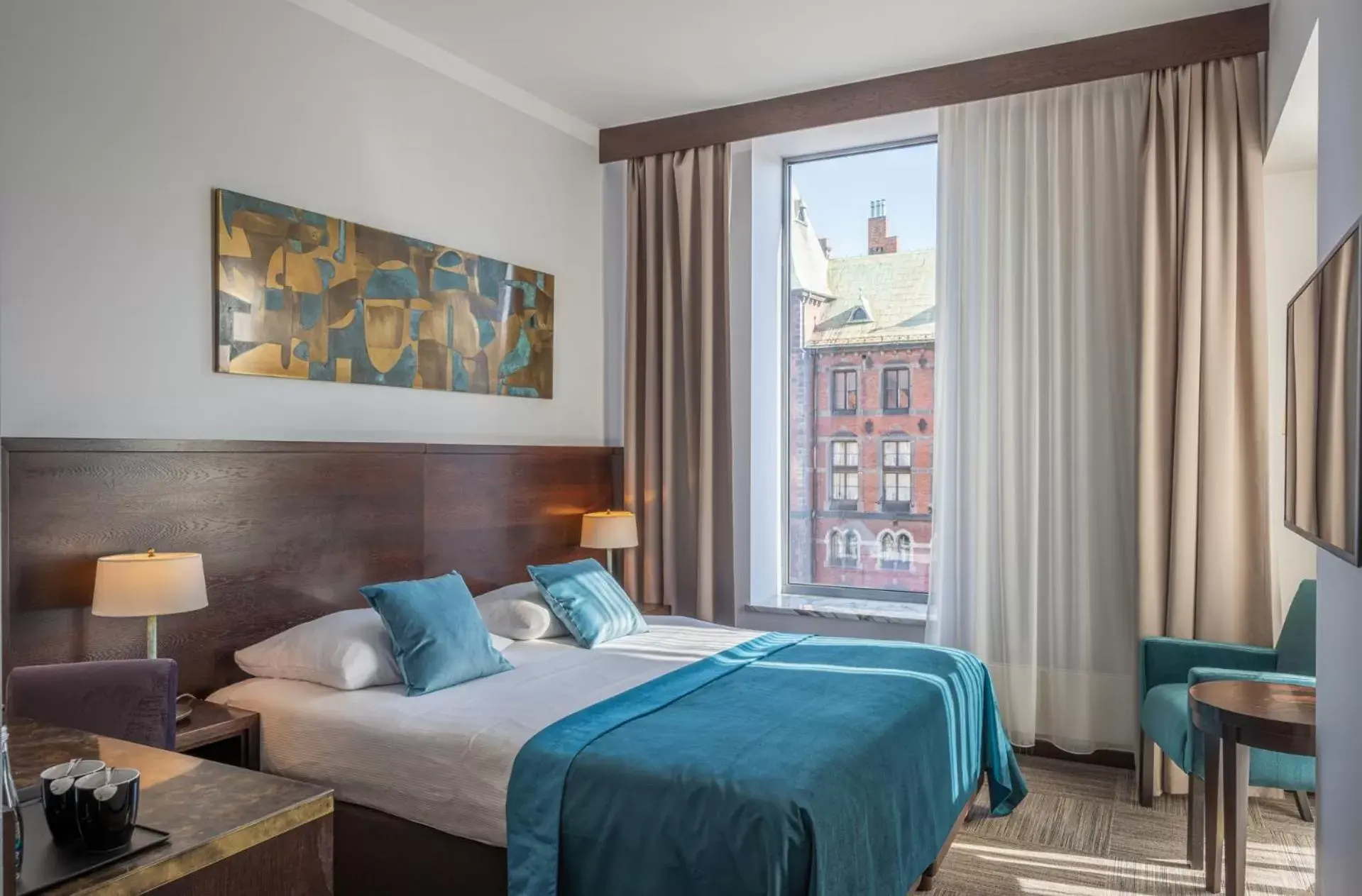 View (from property/room), Bed in Europeum Hotel View (from property/room), Bed in Europeum Hotel