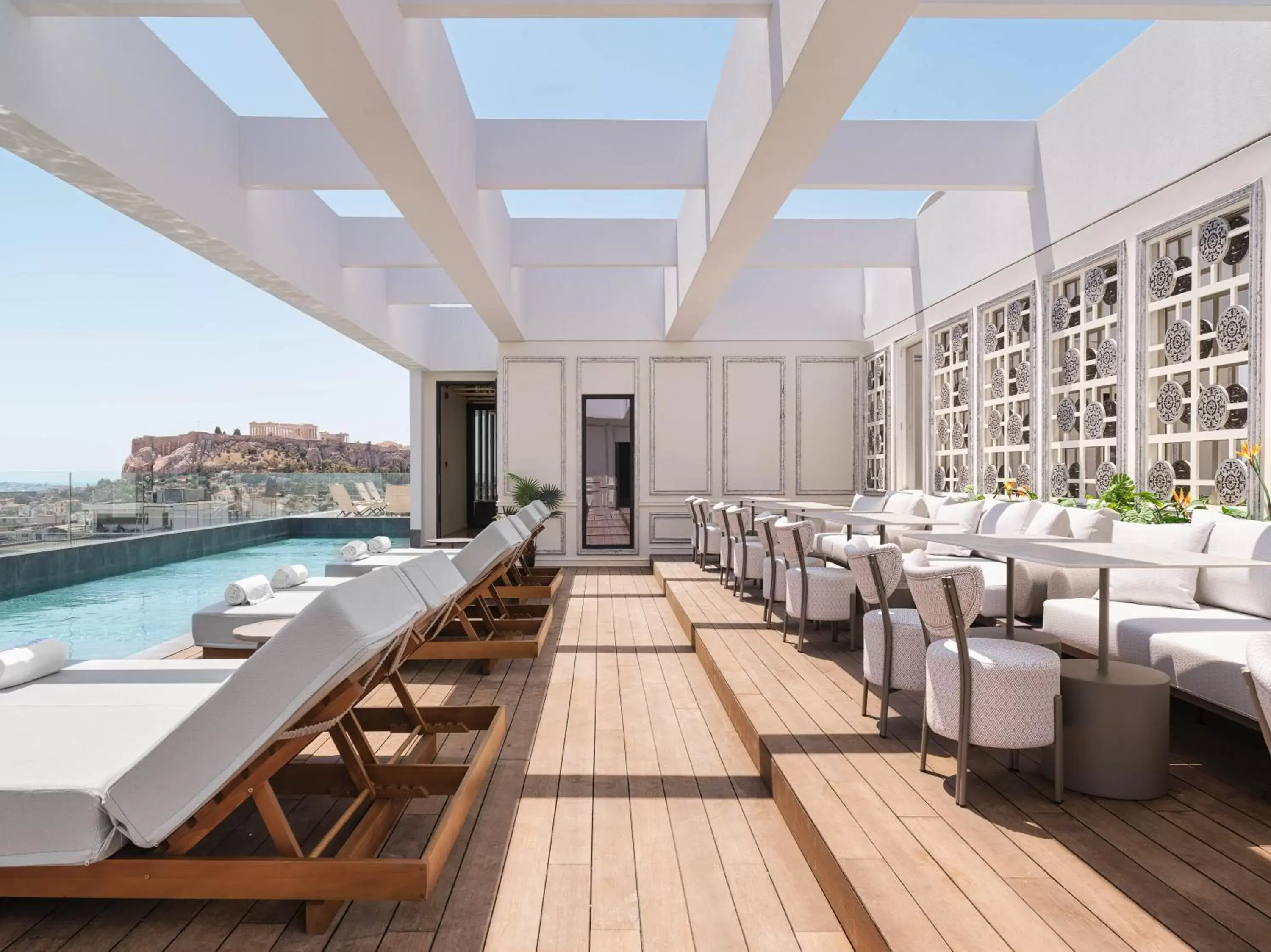 Balcony/Terrace, Swimming Pool in NYX Esperia Palace Hotel Athens by Leonardo Hotels