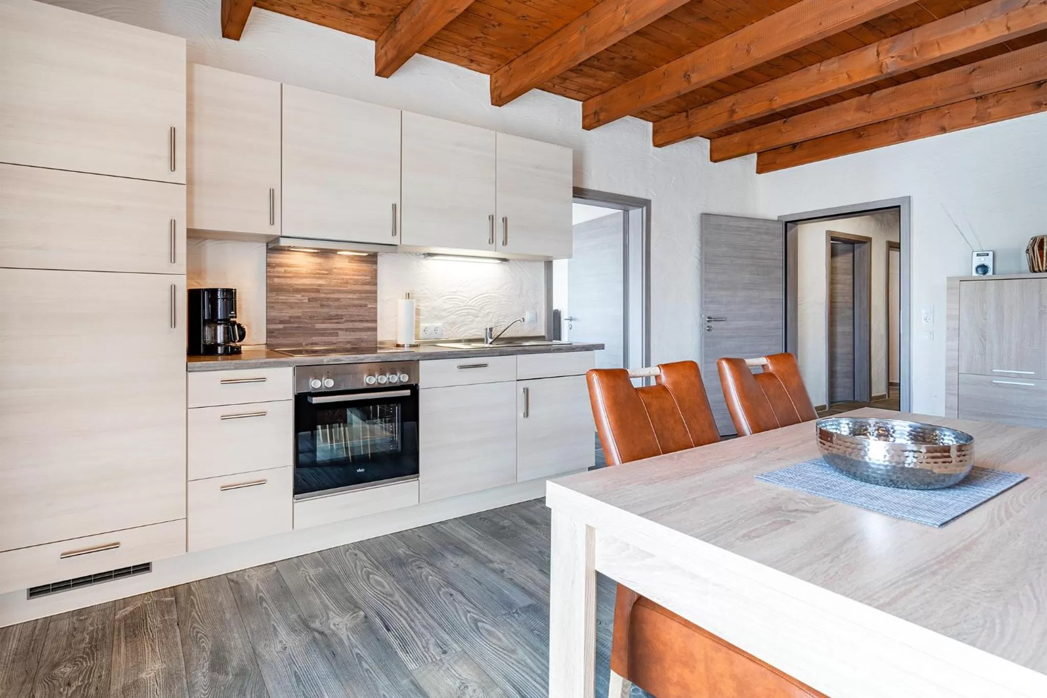 Kitchen or kitchenette in Villa Moorstern am Badesee Tannenhausen