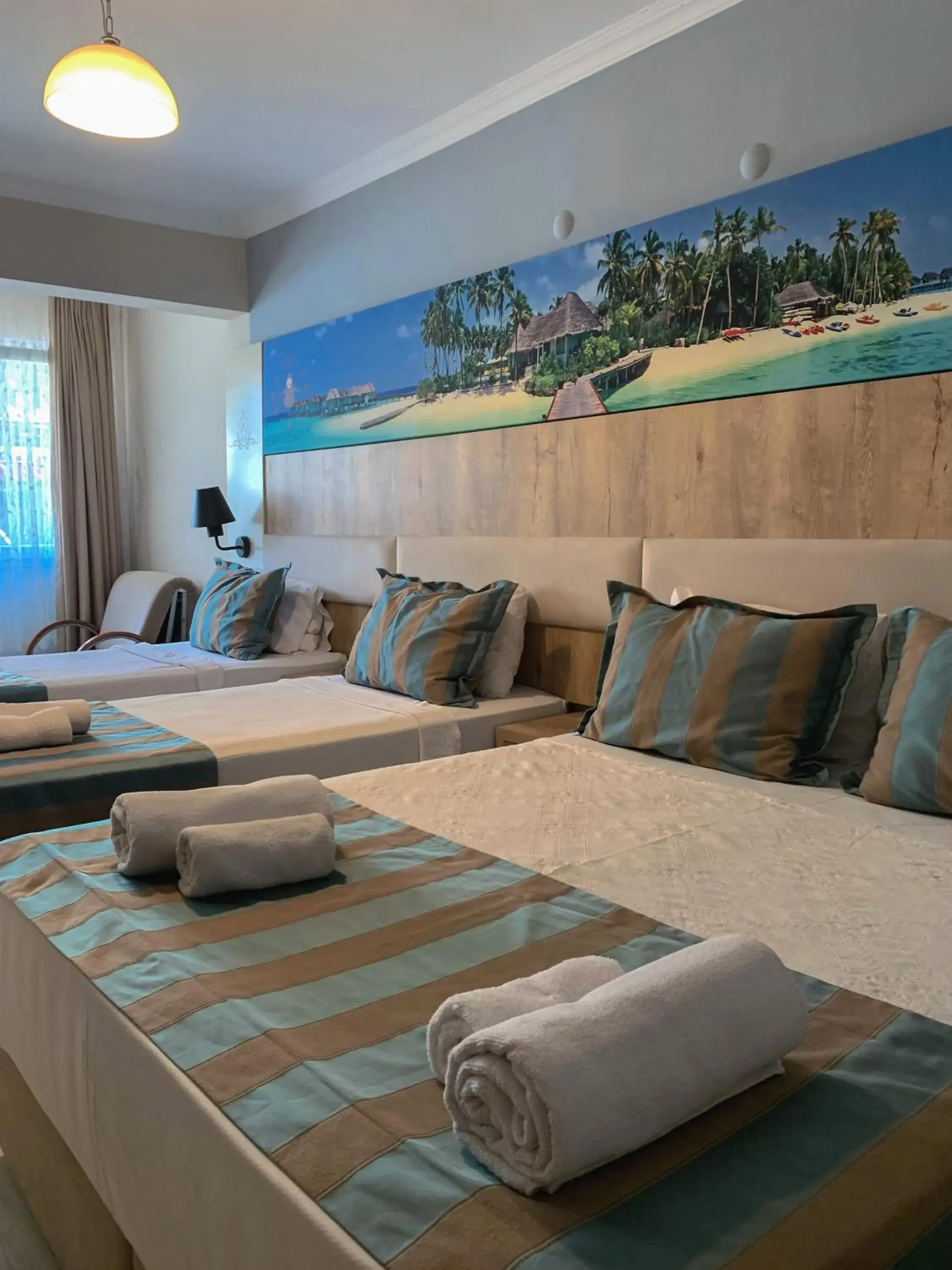 Bed in Akkan Beach Hotel