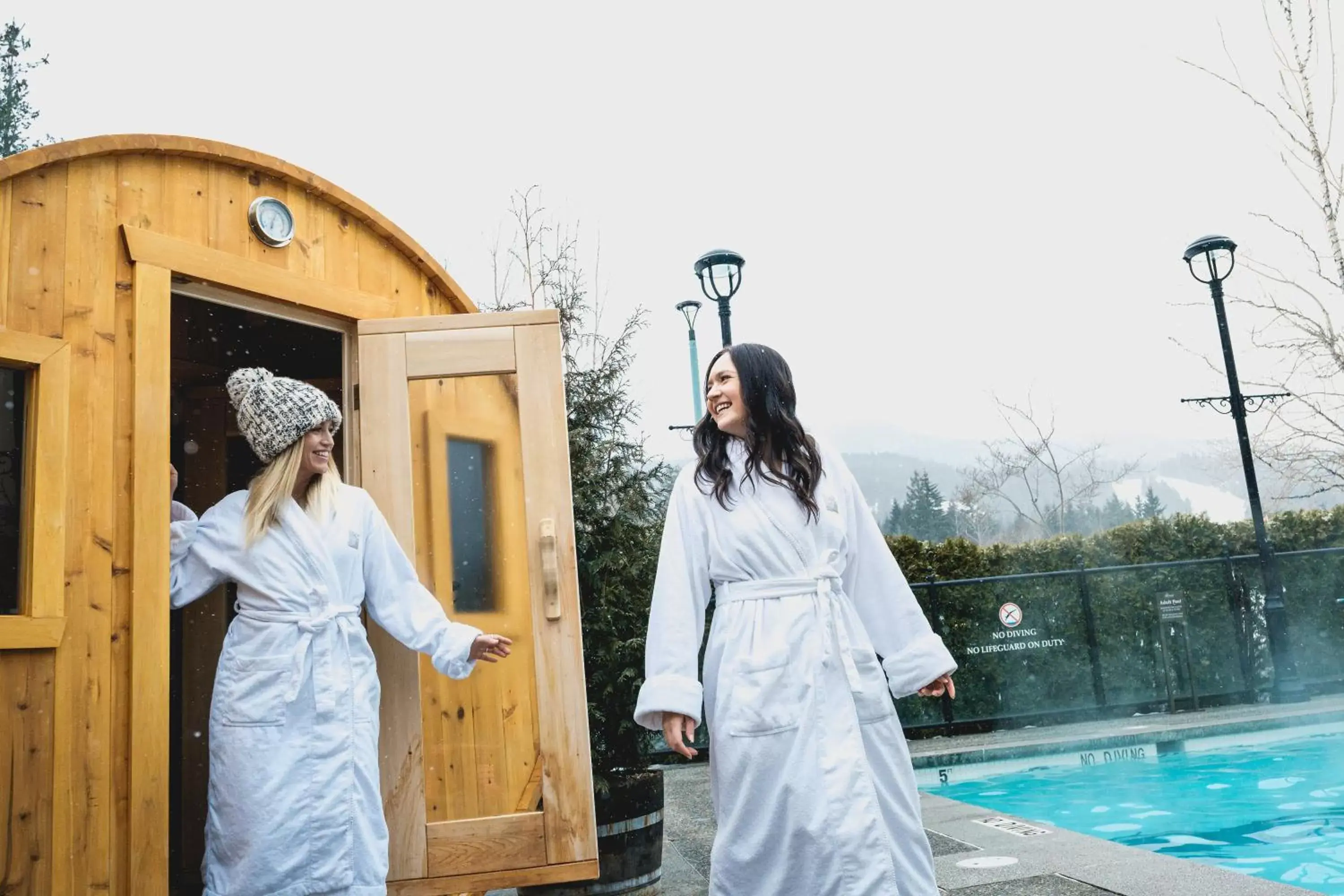 Sauna, Guests in Fairmont Chateau Whistler