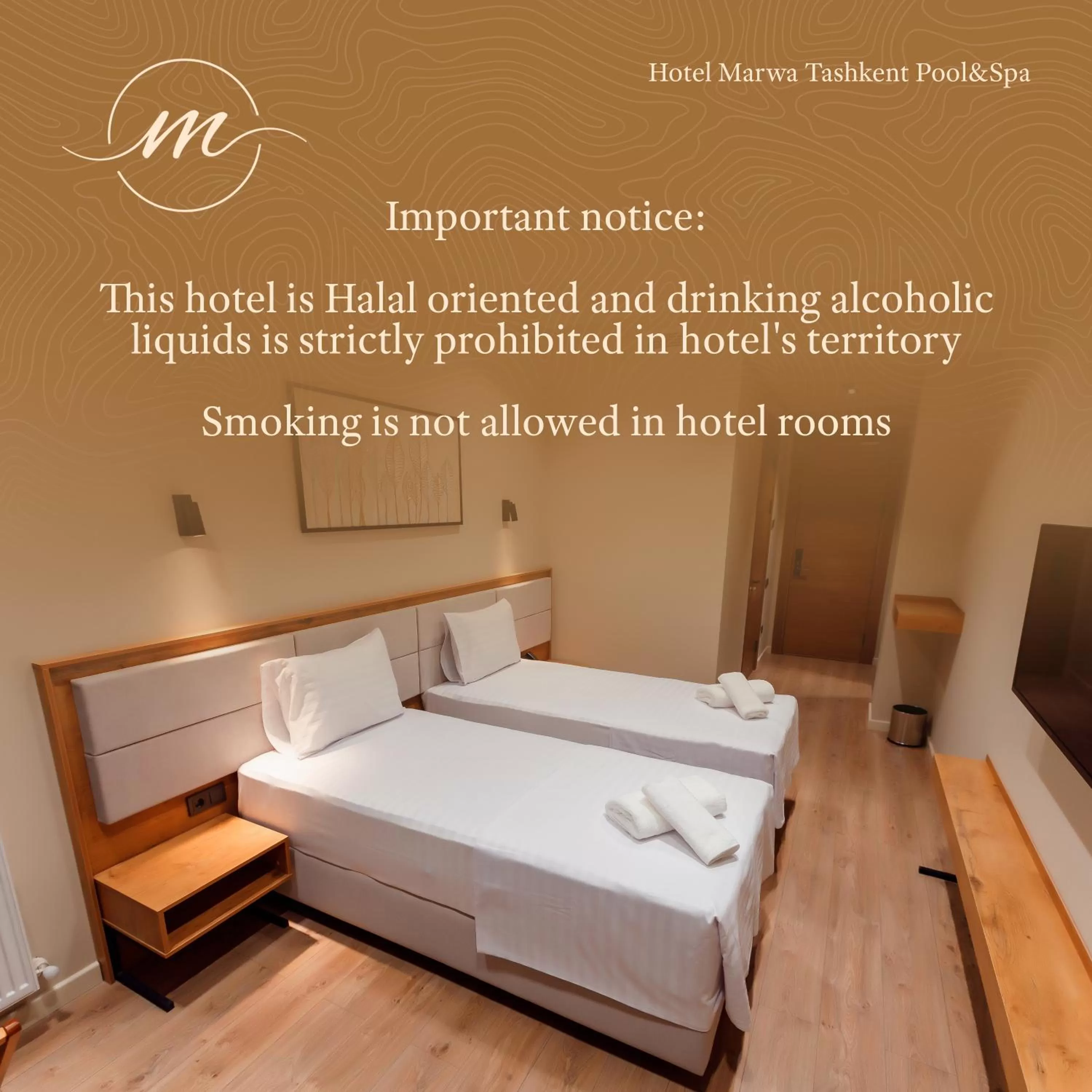 Bed in Hotel Marwa Tashkent Pool&Spa