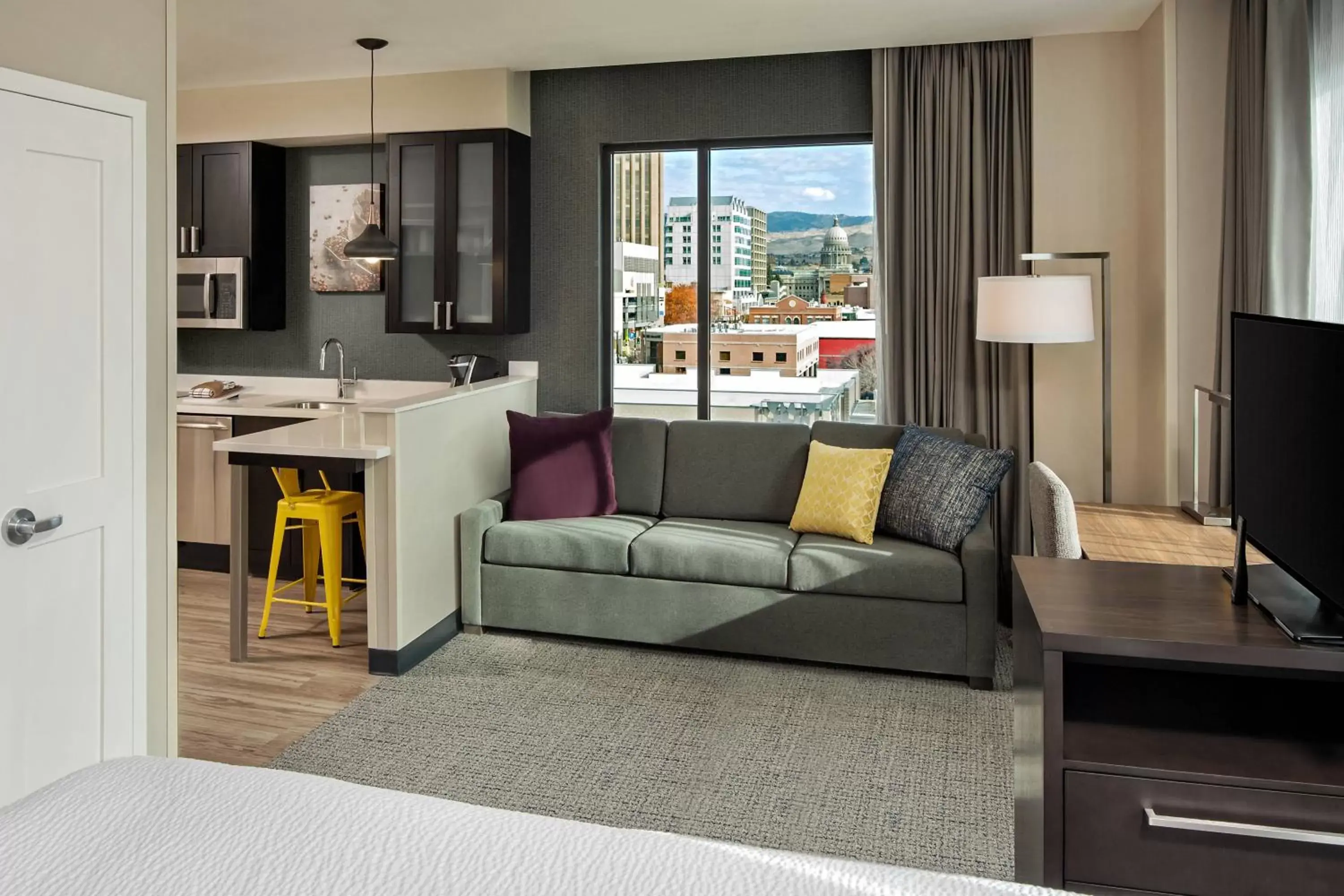 King Studio with Sofa Bed and Roll-in Shower - Mobility Accessible in Residence Inn by Marriott Boise Downtown City Center King Studio with Sofa Bed and Roll-in Shower - Mobility Accessible in Residence Inn by Marriott Boise Downtown City Center