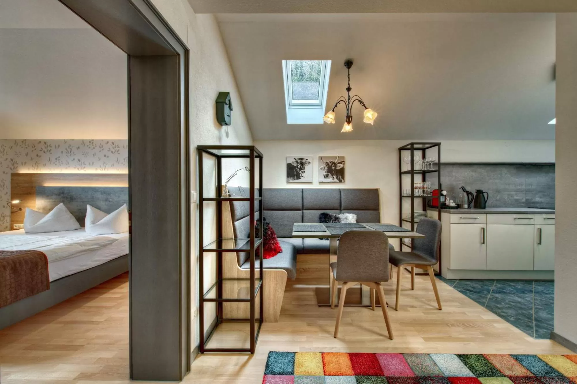 Seating area, Bed in Allgäuer Panoramahotel