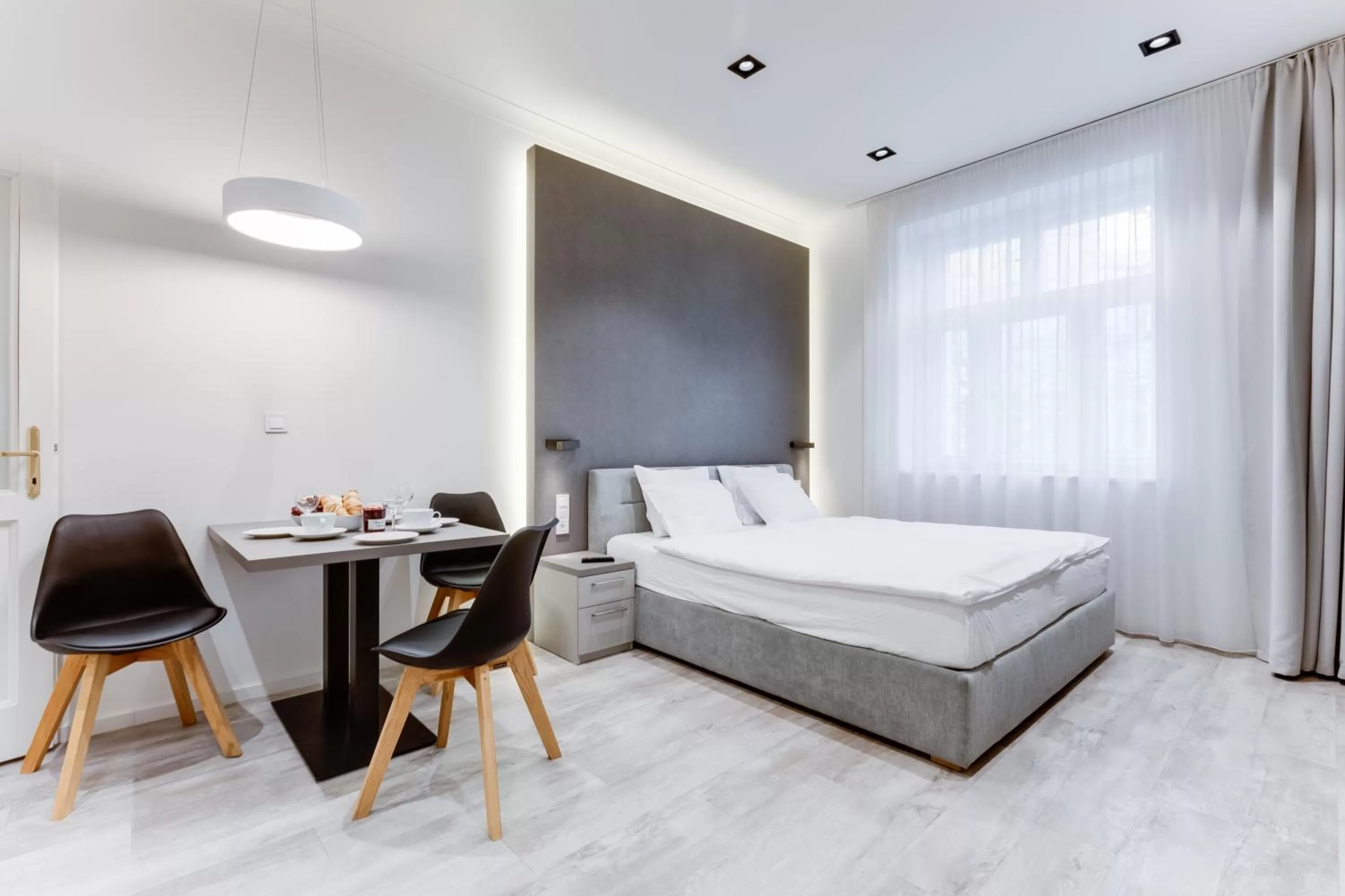 Bed in Lampi Aparthotel Prague