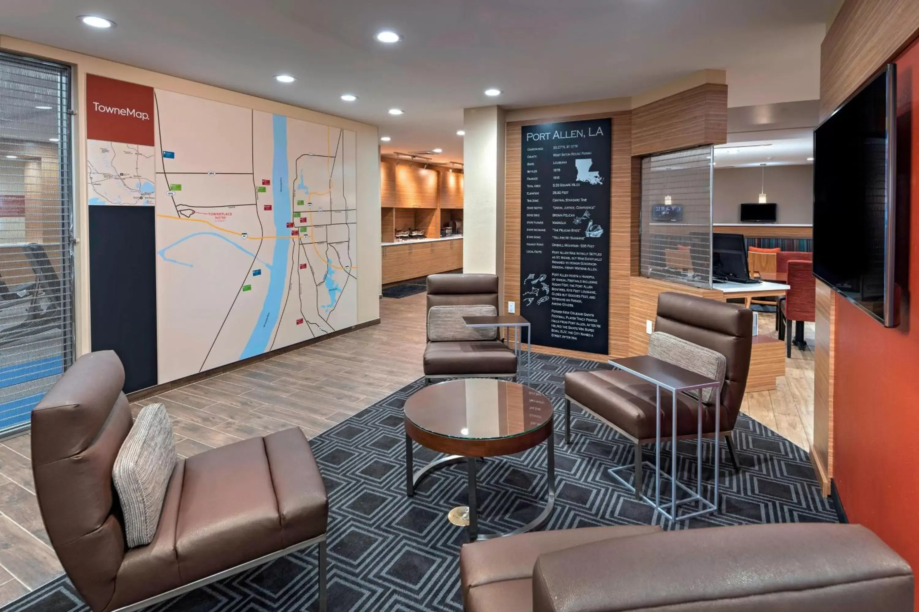 Lobby or reception, Lounge/Bar in TownePlace Suites by Marriott Baton Rouge Port Allen