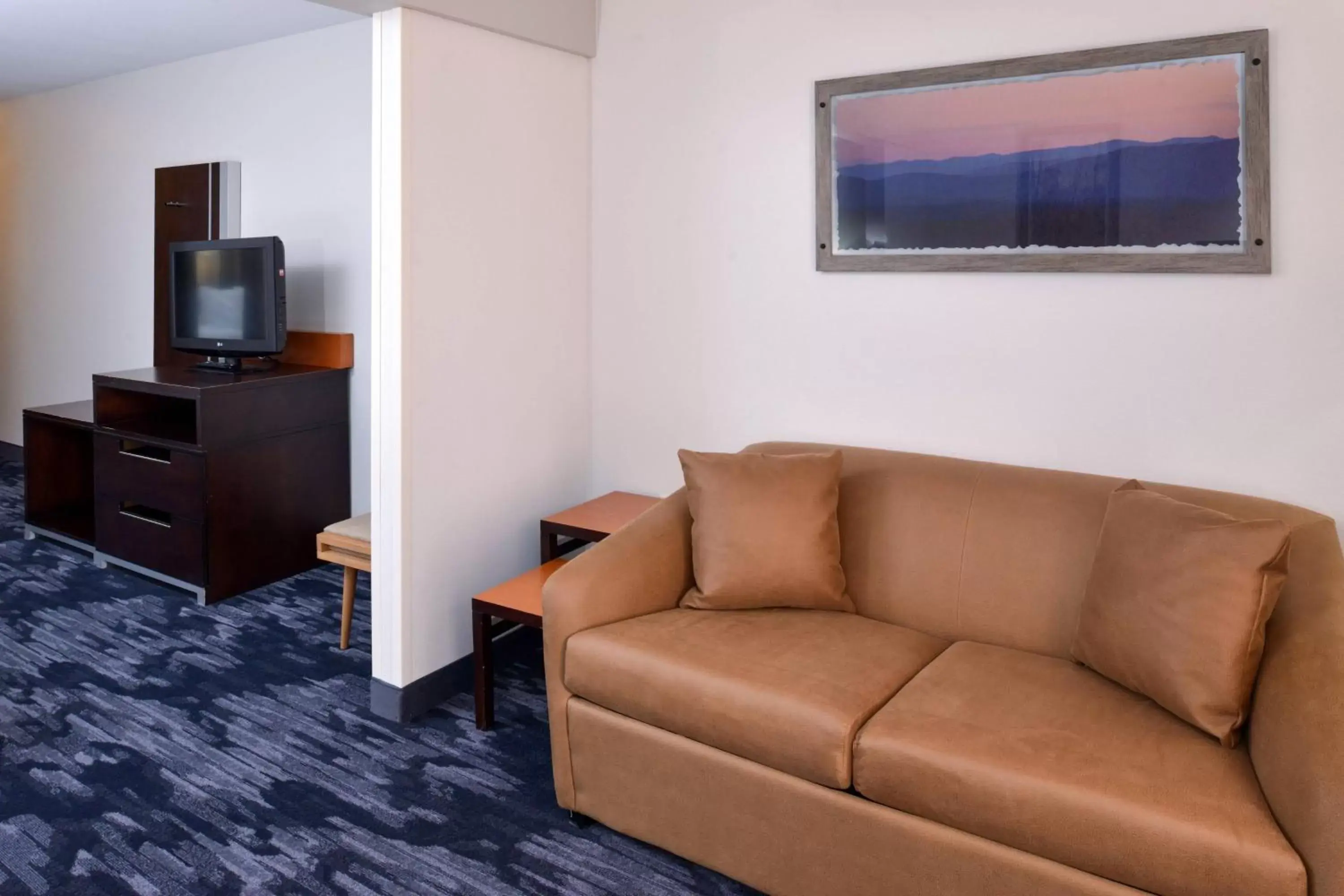 Bedroom, TV/Entertainment Center in Fairfield Inn & Suites by Marriott Cedar Rapids