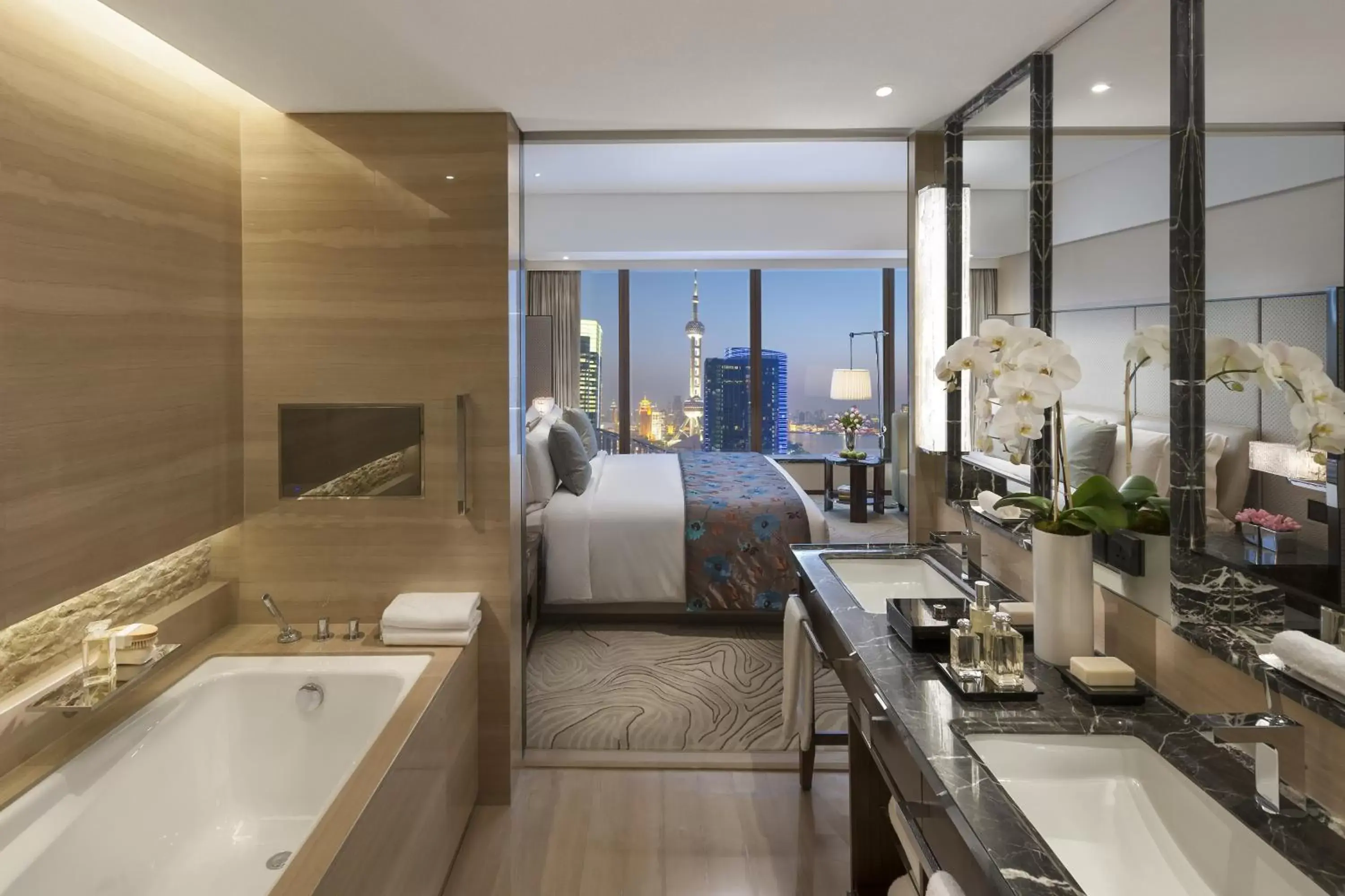 Bathroom in Mandarin Oriental Pudong, Shanghai