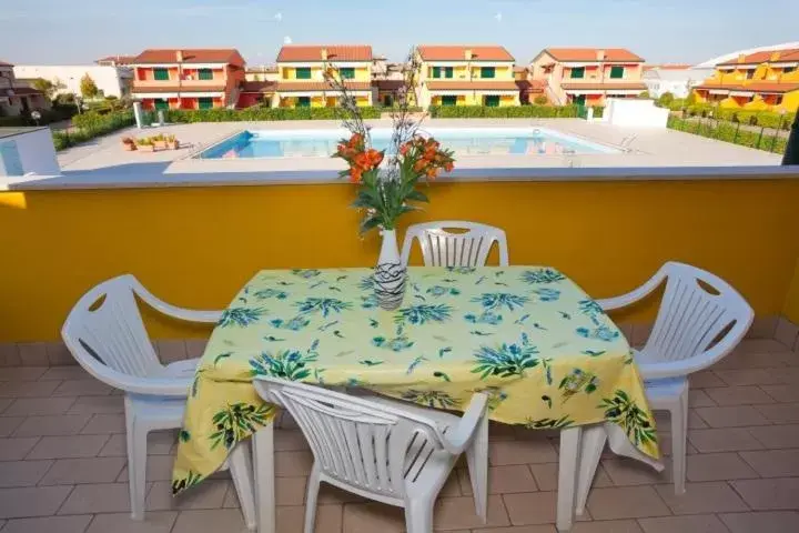 Balcony/Terrace in Villaggio dei Fiori Apart- Hotel 3 Stars - Family Resort