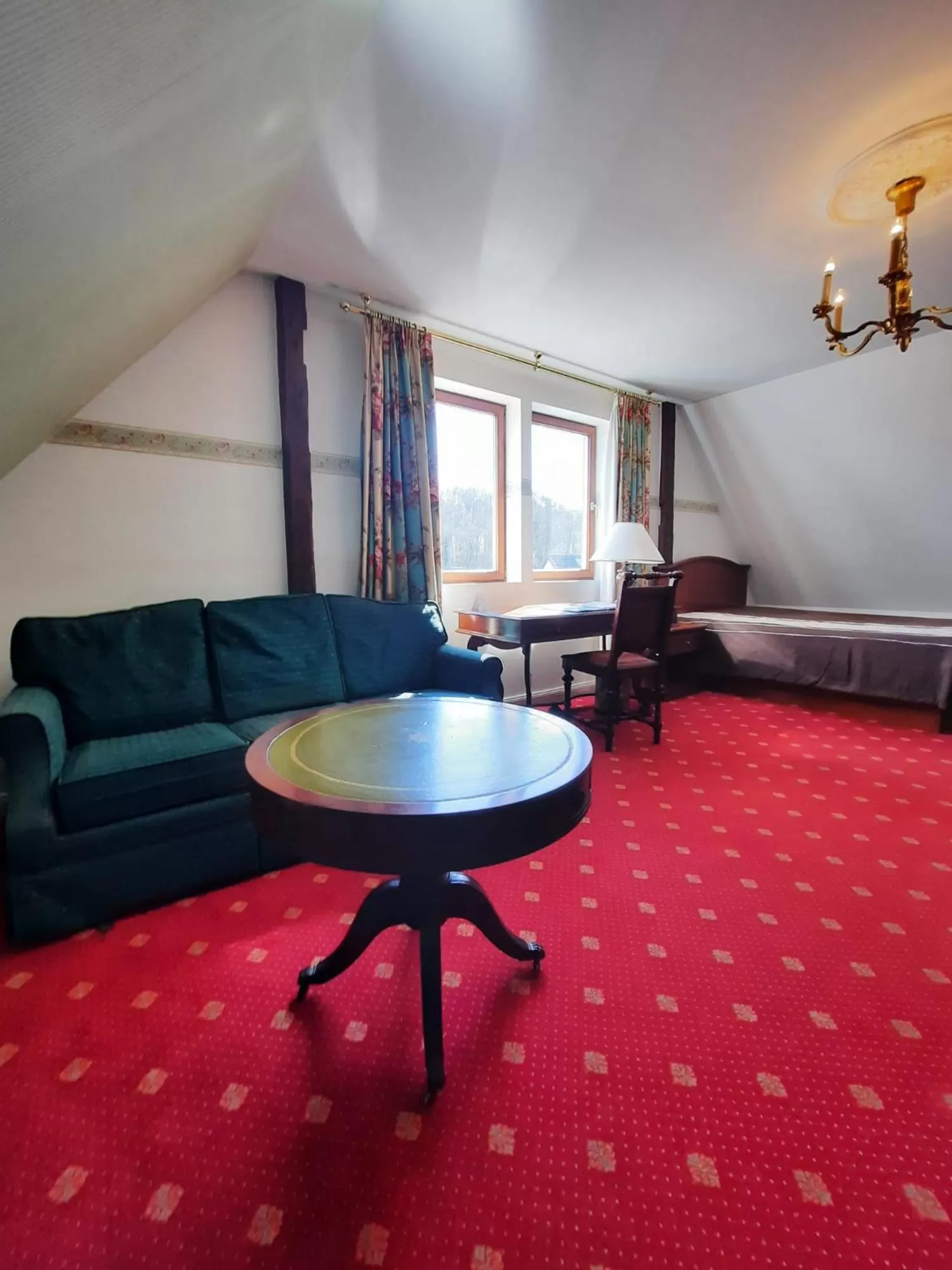 Seating area, Bed in Landhaus Bode