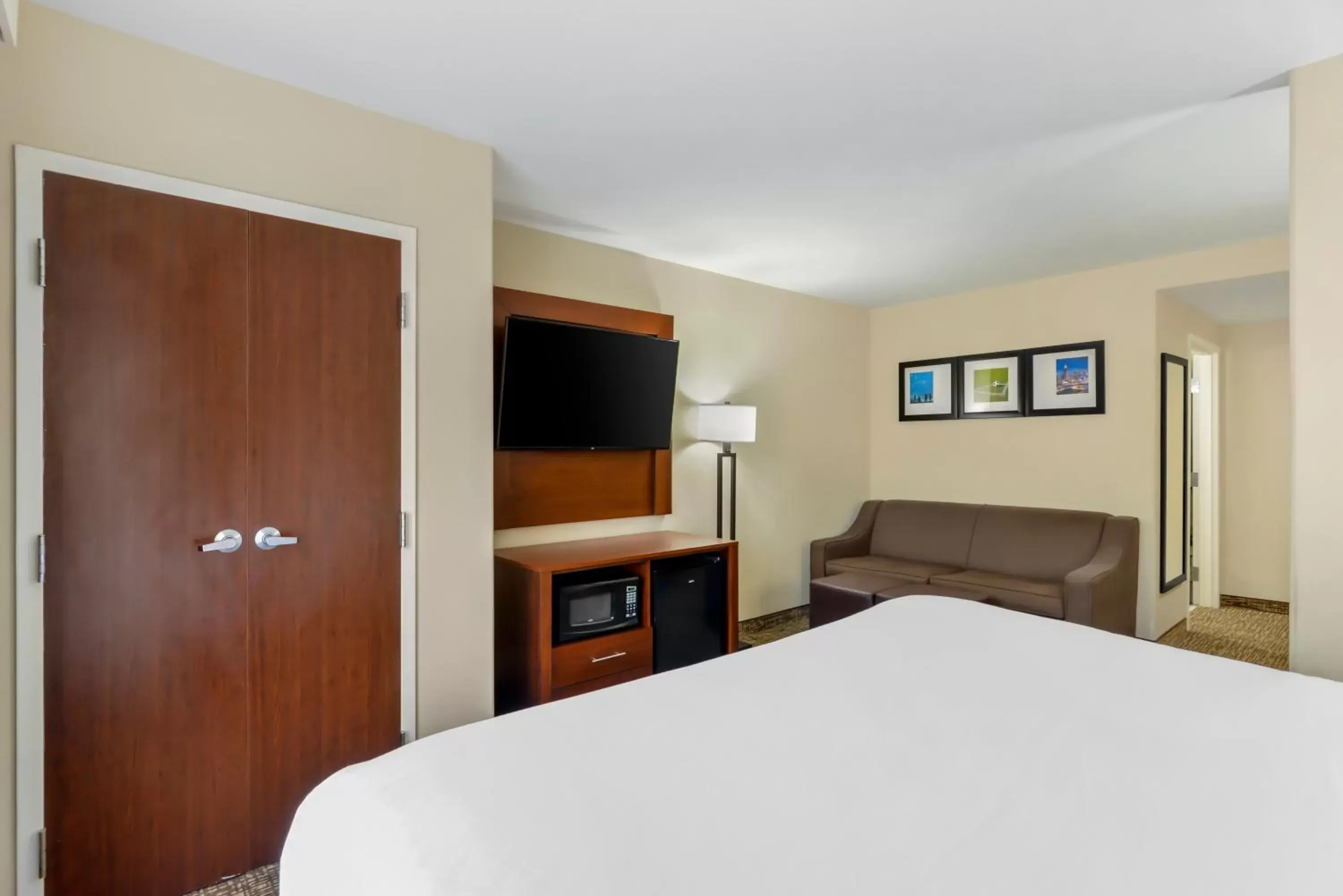 TV and multimedia, Bed in Comfort Suites at Kennesaw State University