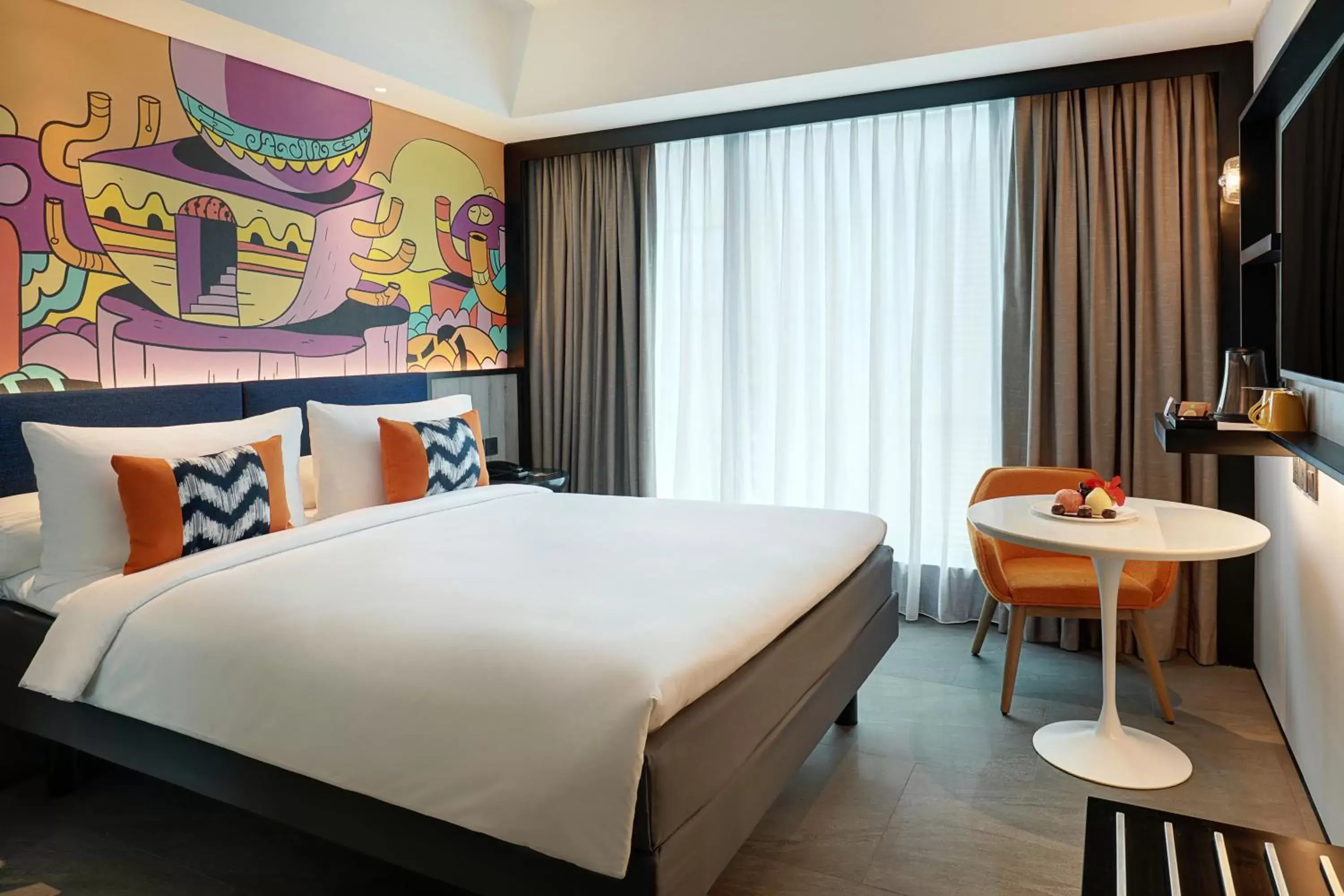 Decorative detail, Bed in ibis Styles Jakarta Tanah Abang