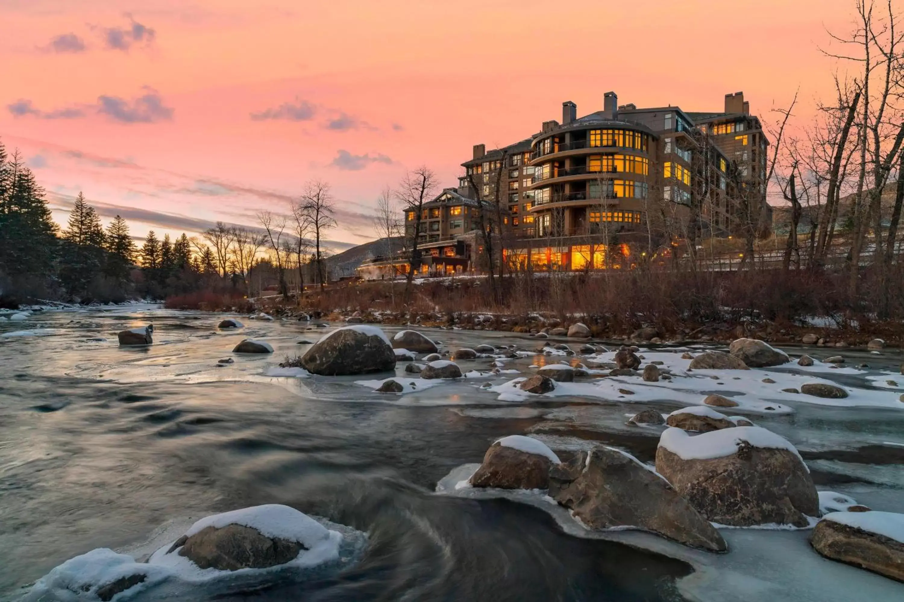 Property building, Winter in The Westin Riverfront Resort & Spa, Avon, Vail Valley
