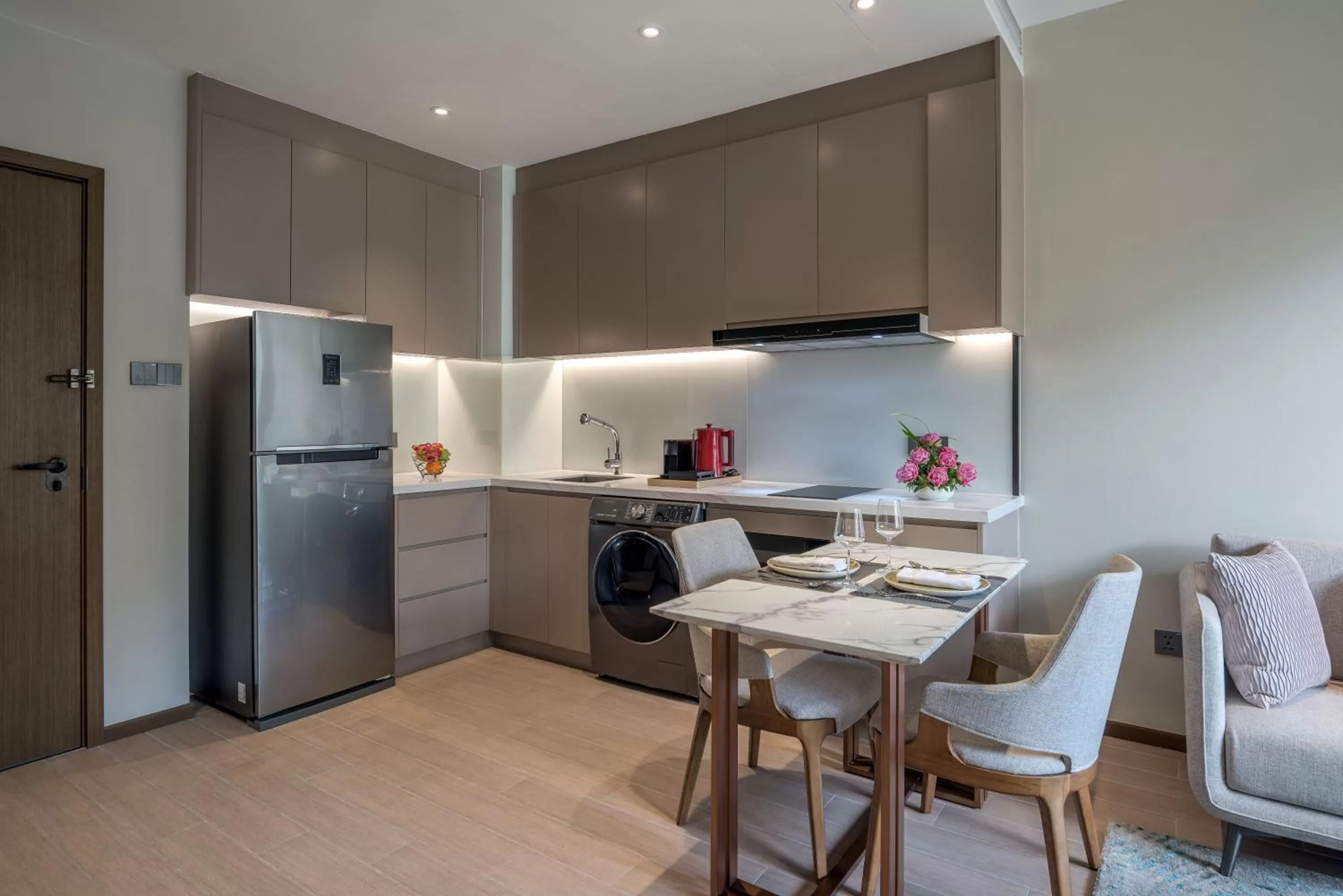 Kitchen or kitchenette in Oakwood Premier Phnom Penh