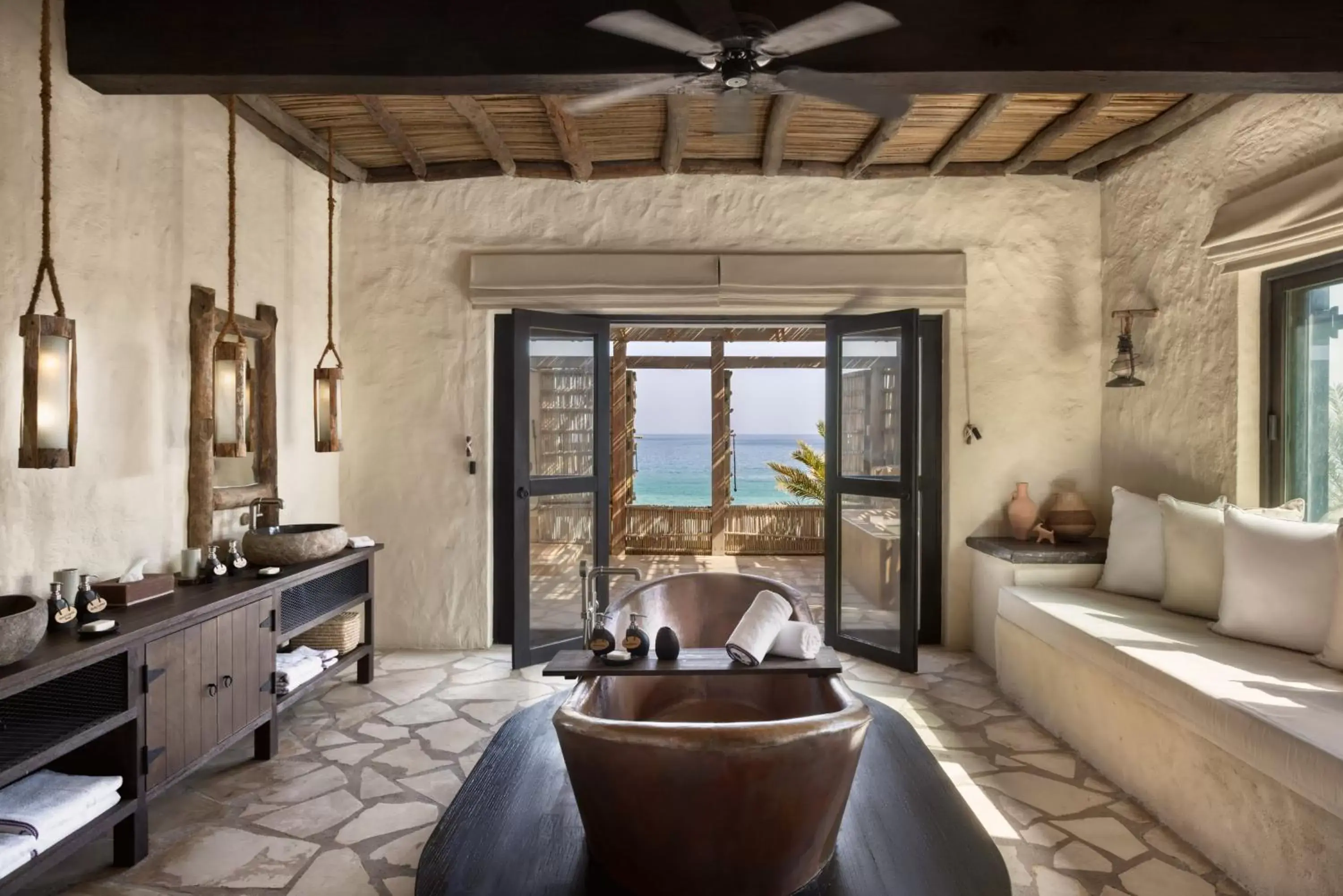 Bathroom, Seating Area in Six Senses Zighy Bay