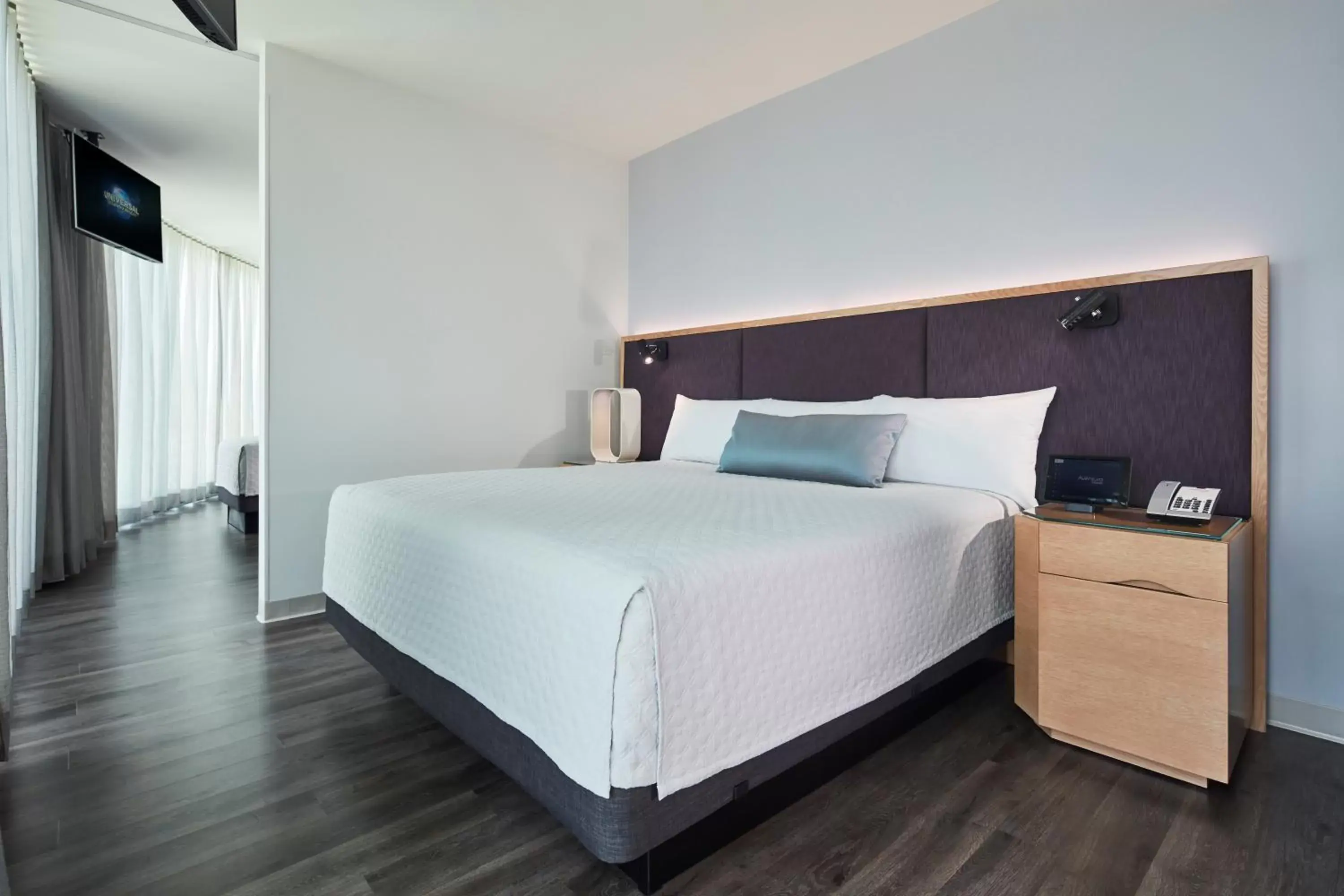Bed in Universal's Aventura Hotel