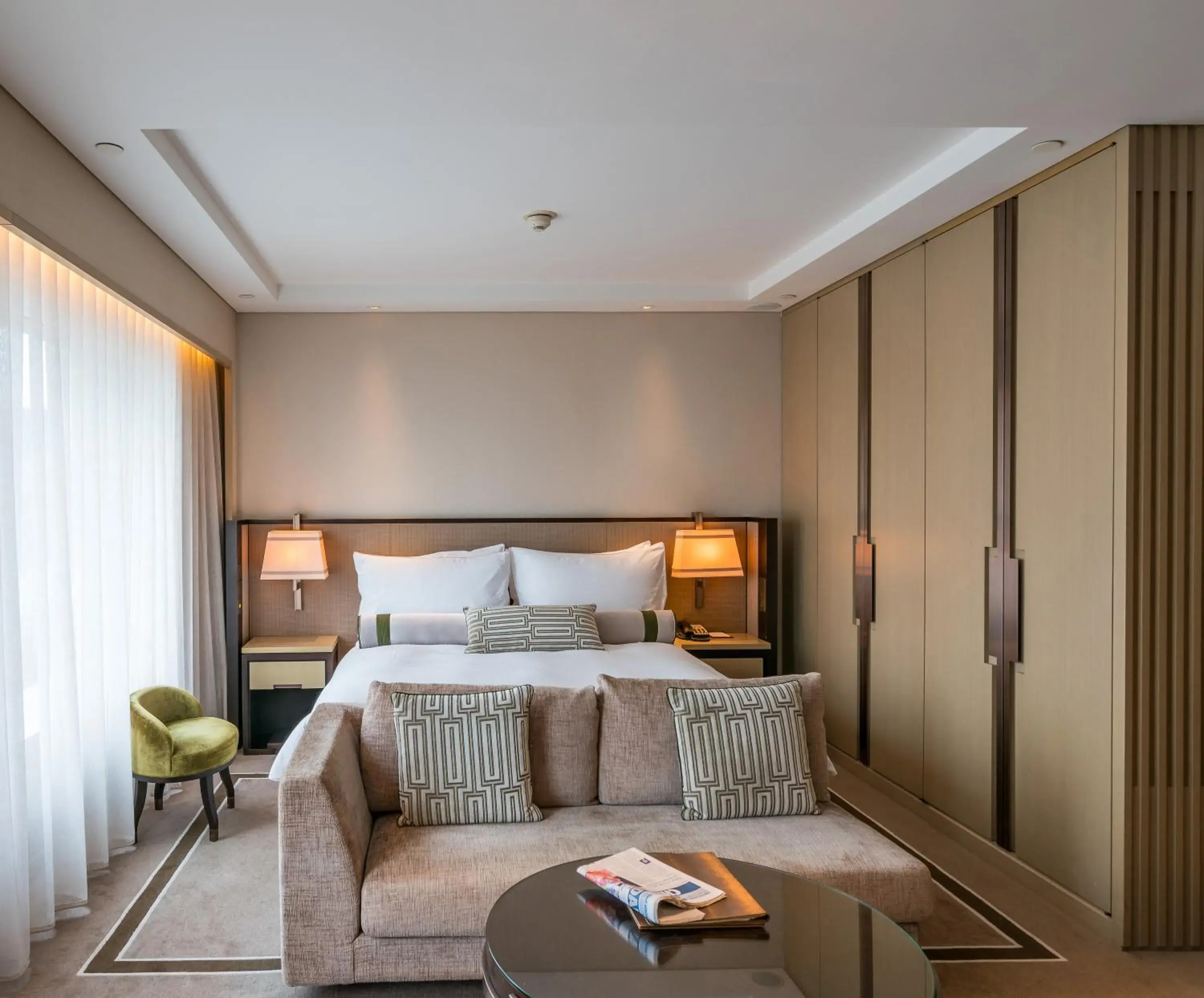 Seating area, Bed in IFC Residence Seating area, Bed in IFC Residence