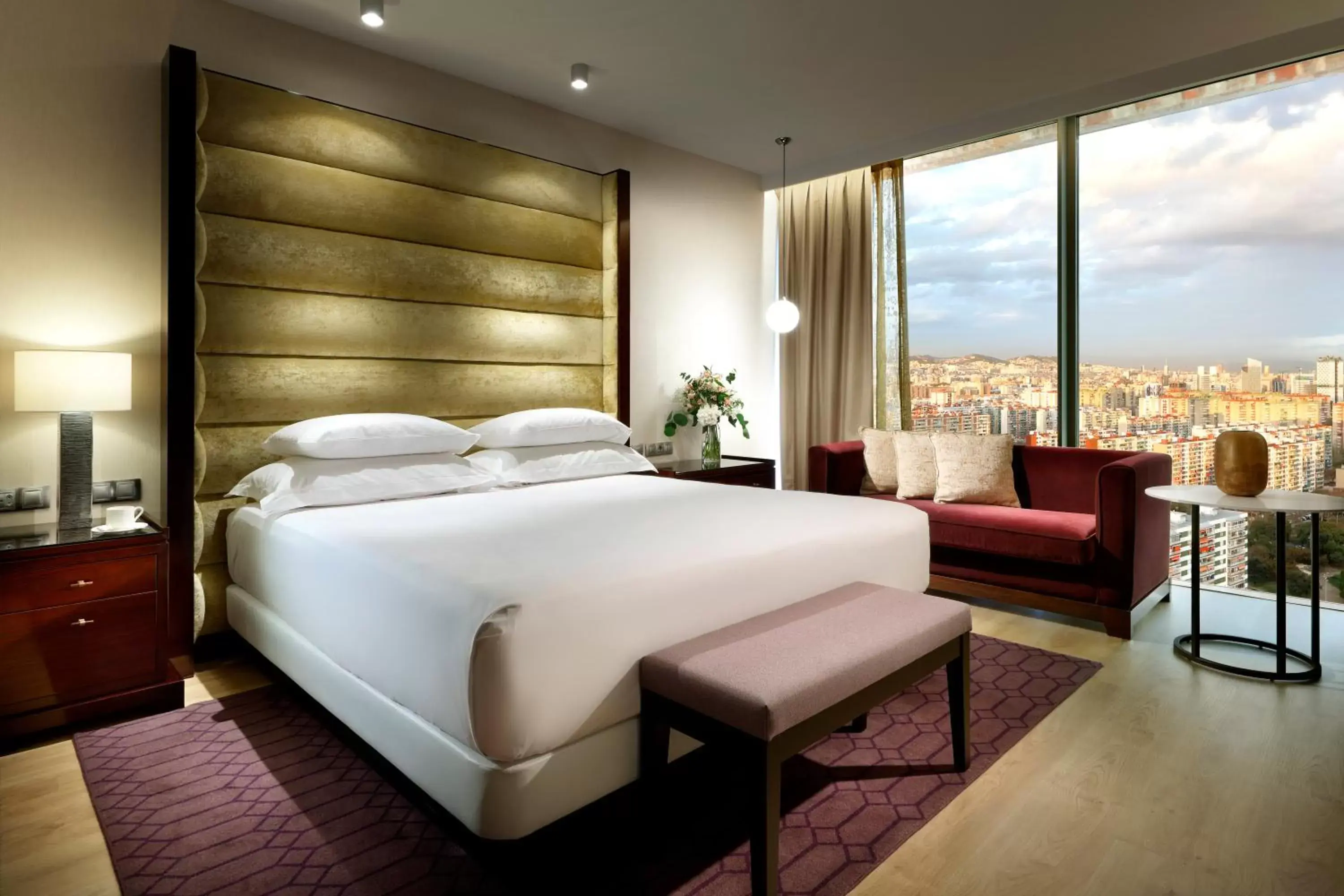 View (from property/room), Bed in Hyatt Regency Barcelona Tower