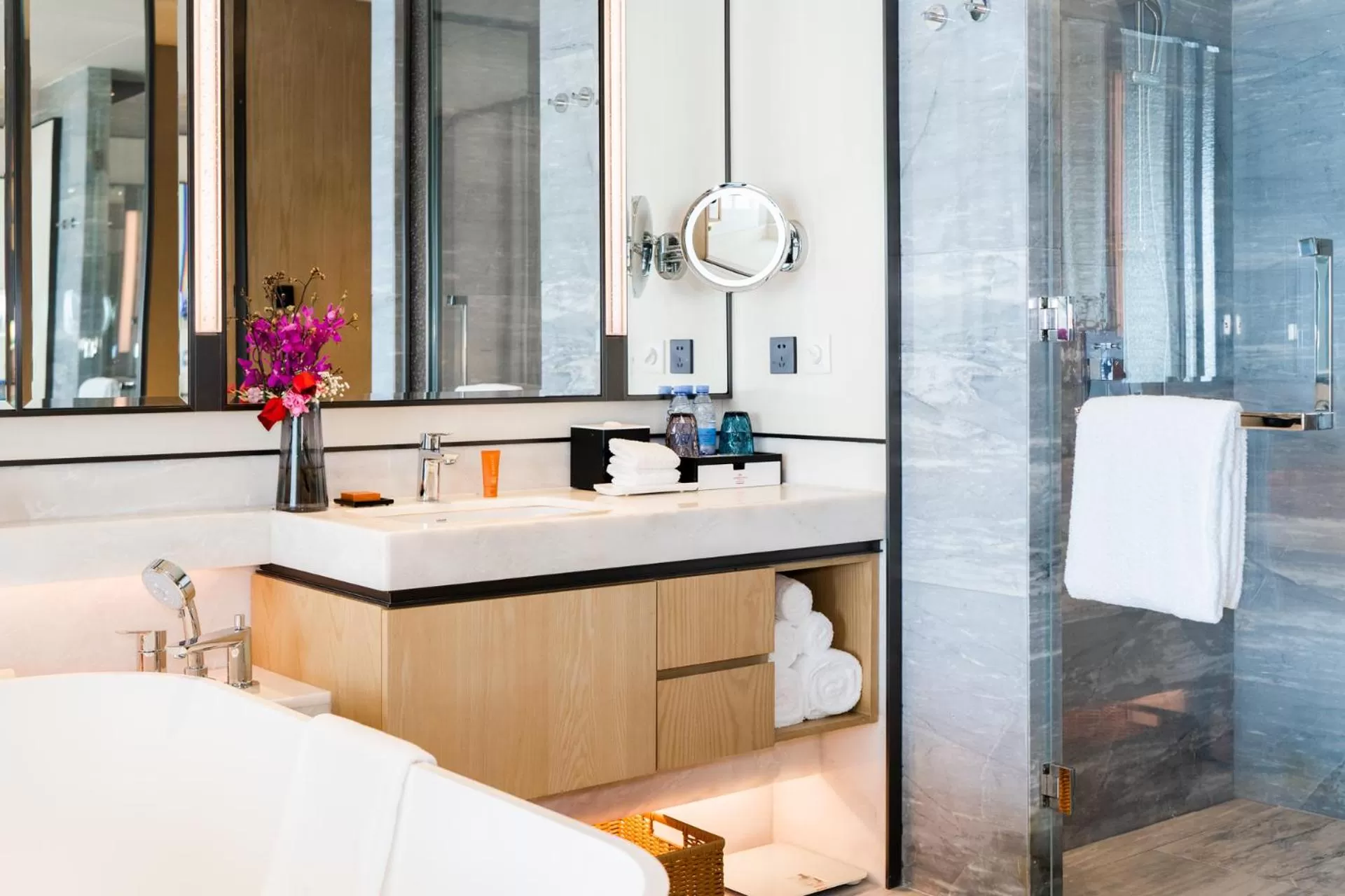 Bathroom in Crowne Plaza Shenzhen Nanshan by IHG
