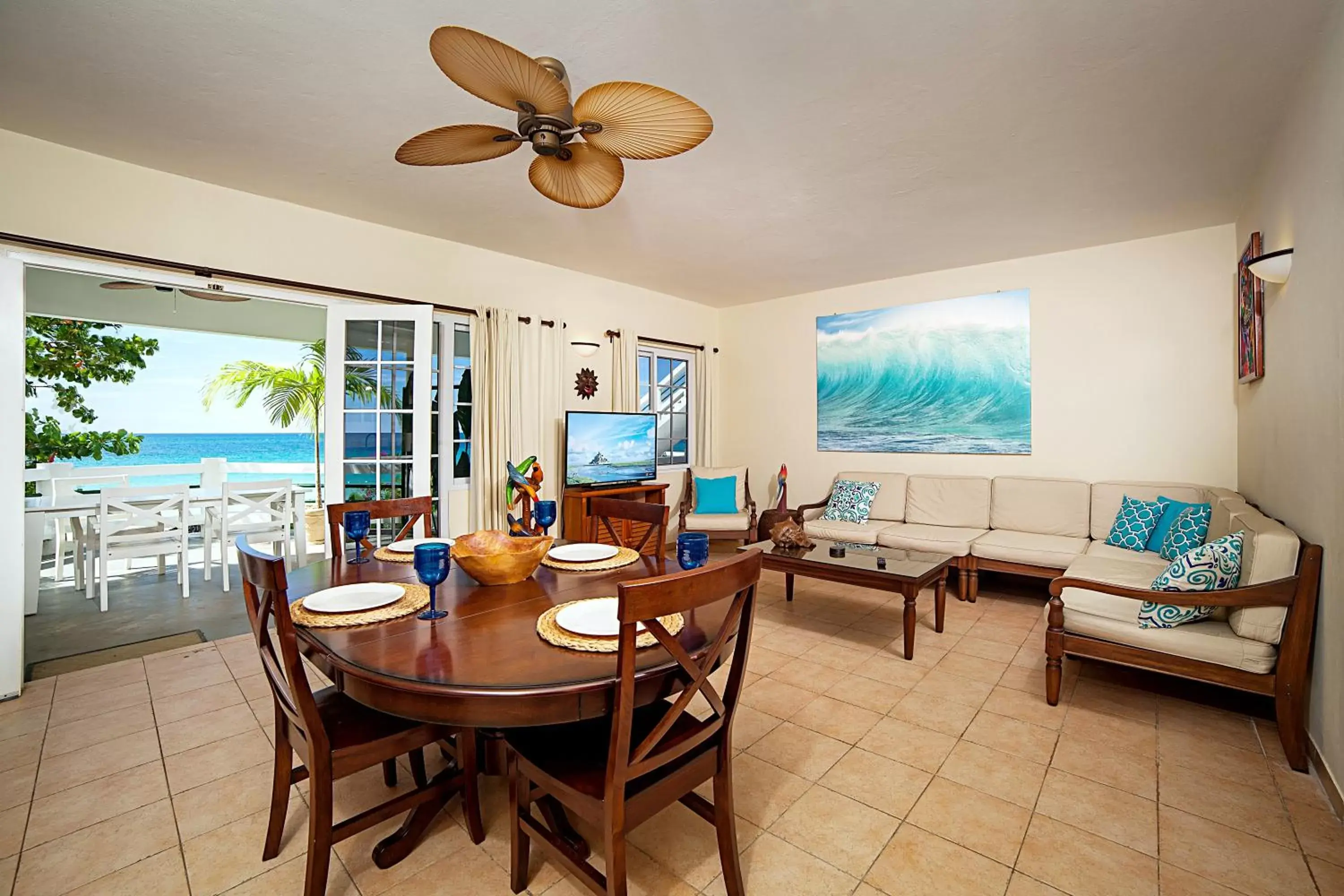 Living room, Dining Area in Beach House Condos, Negril