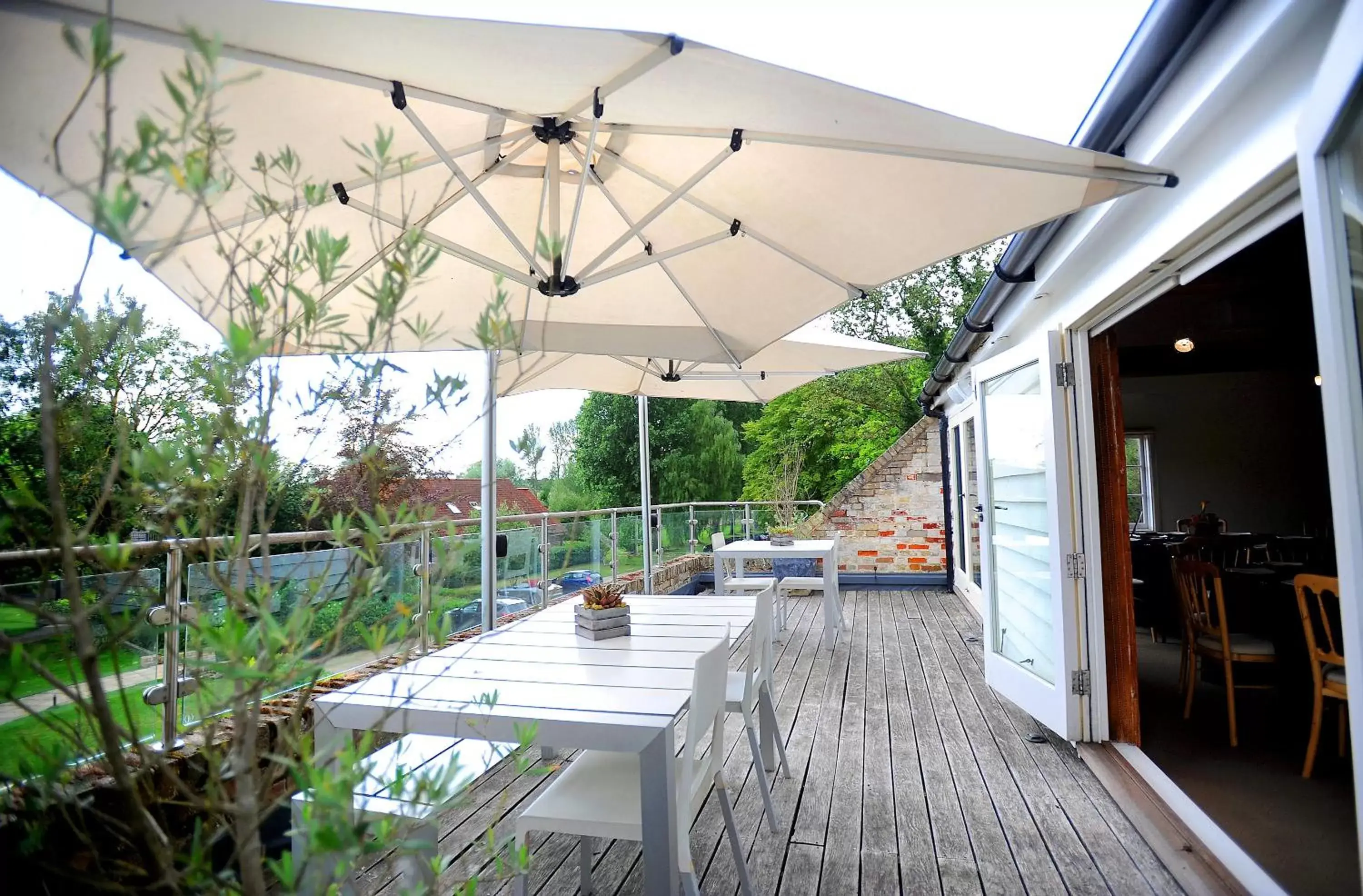 Balcony/Terrace, Restaurant/Places to Eat in Tuddenham Mill Luxury Hotel
