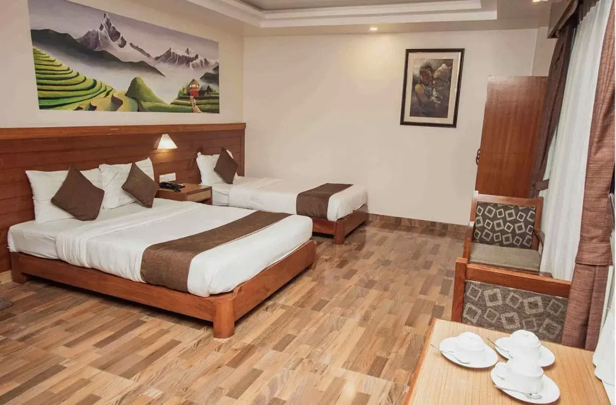 Photo of the whole room, Bed in Mount View Pokhara