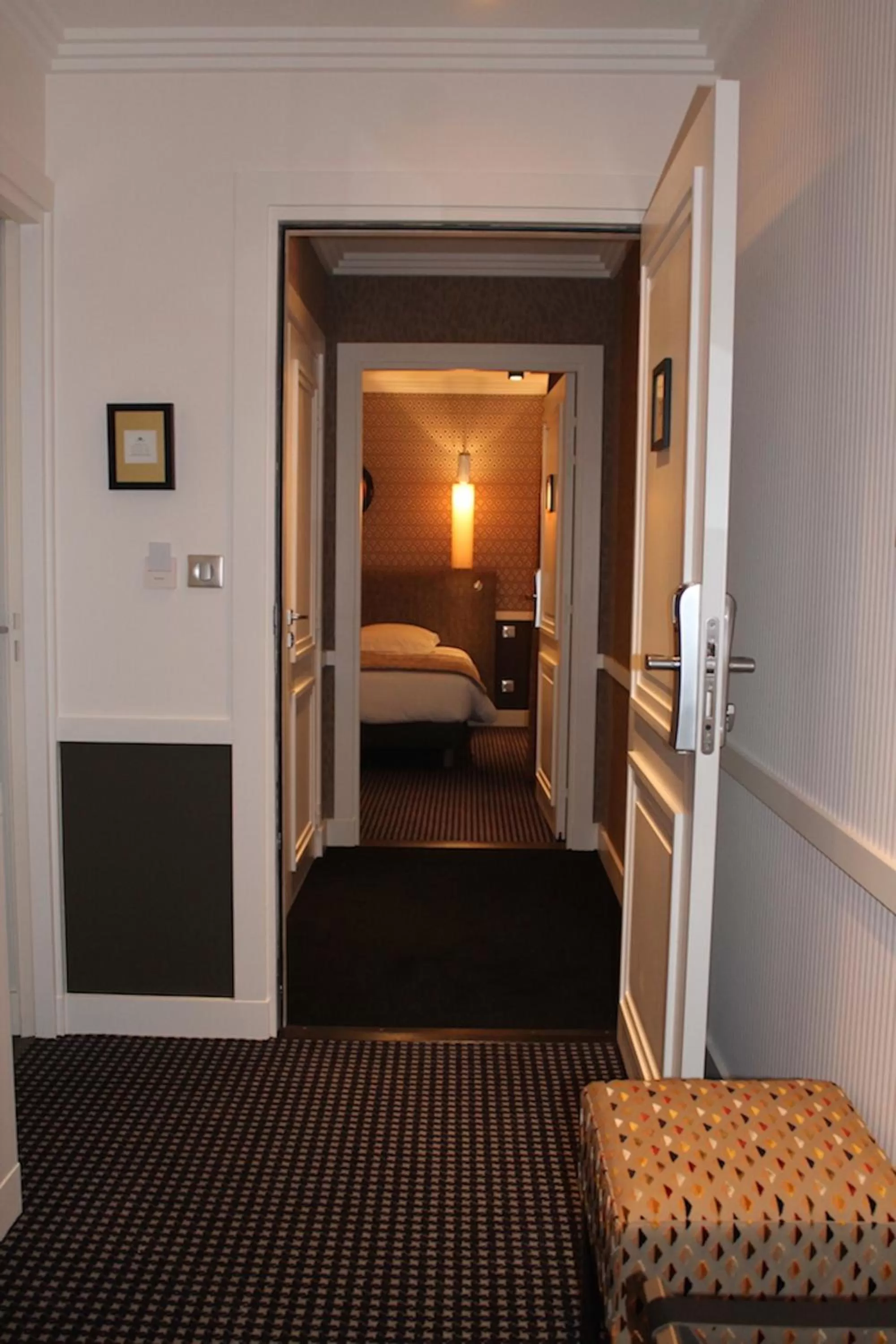 Bathroom, Bed in Hôtel jardin Le Pasteur