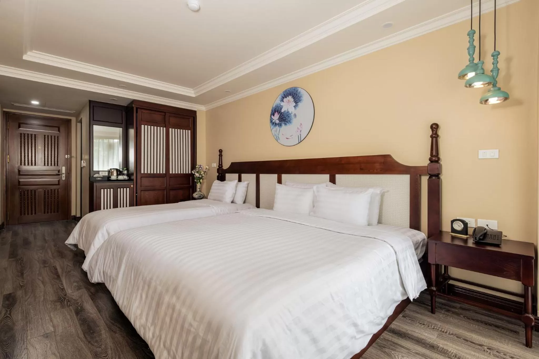 Bedroom, Bed in The Lotus Aman Hotel