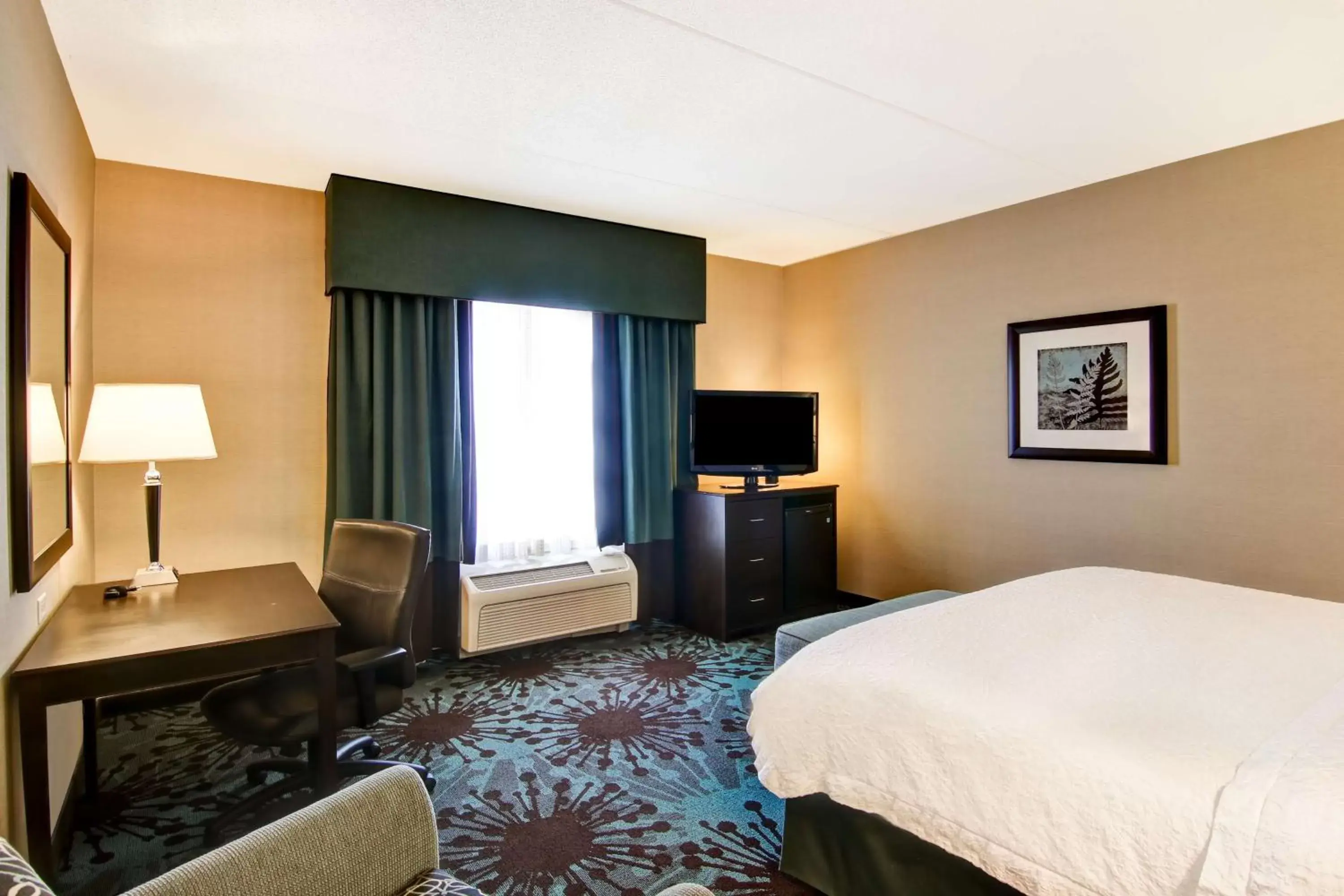 Bedroom, TV/Entertainment Center in Hampton Inn by Hilton Toronto Airport Corporate Centre