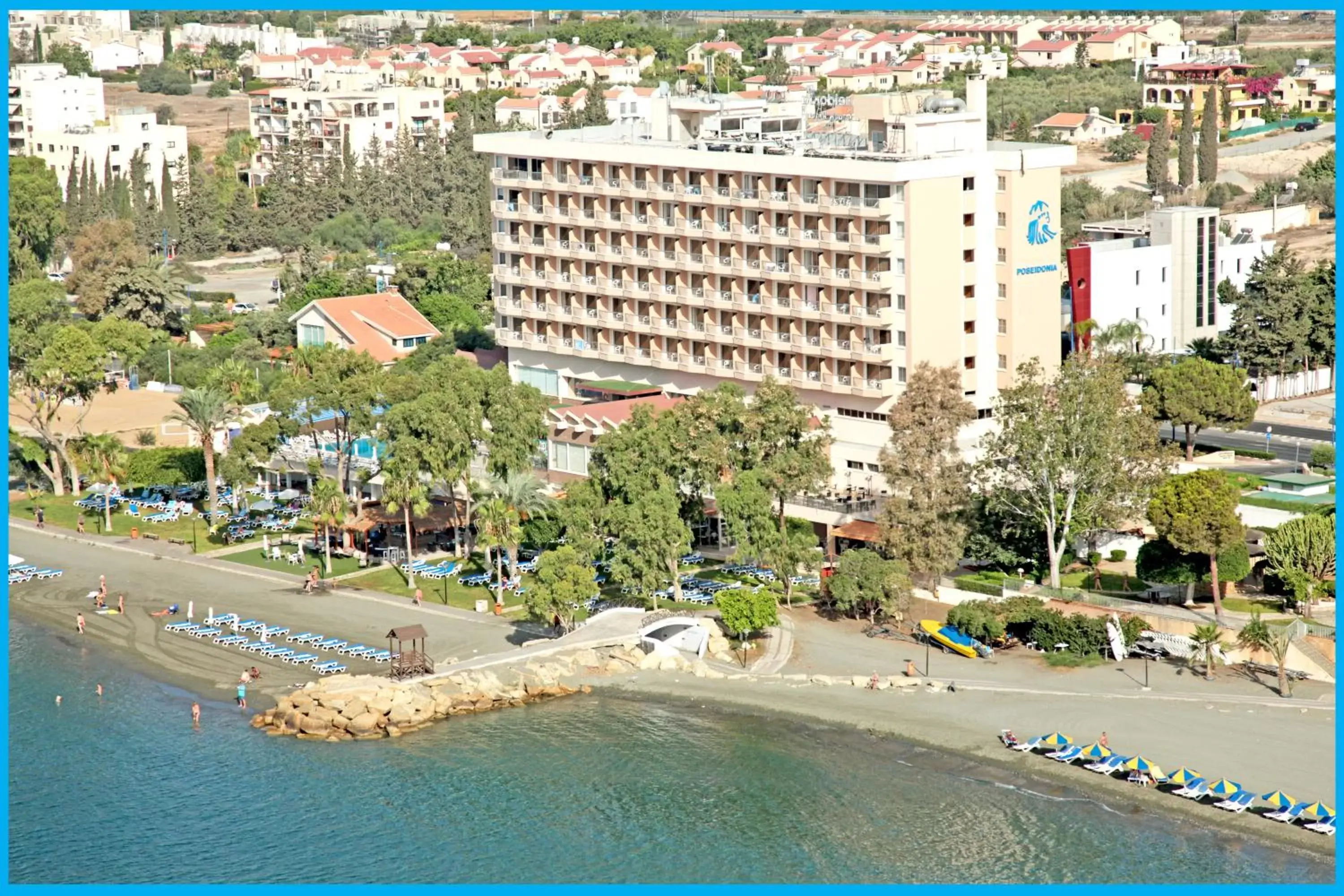 Facade/entrance, Bird's-eye View in Poseidonia Beach Hotel