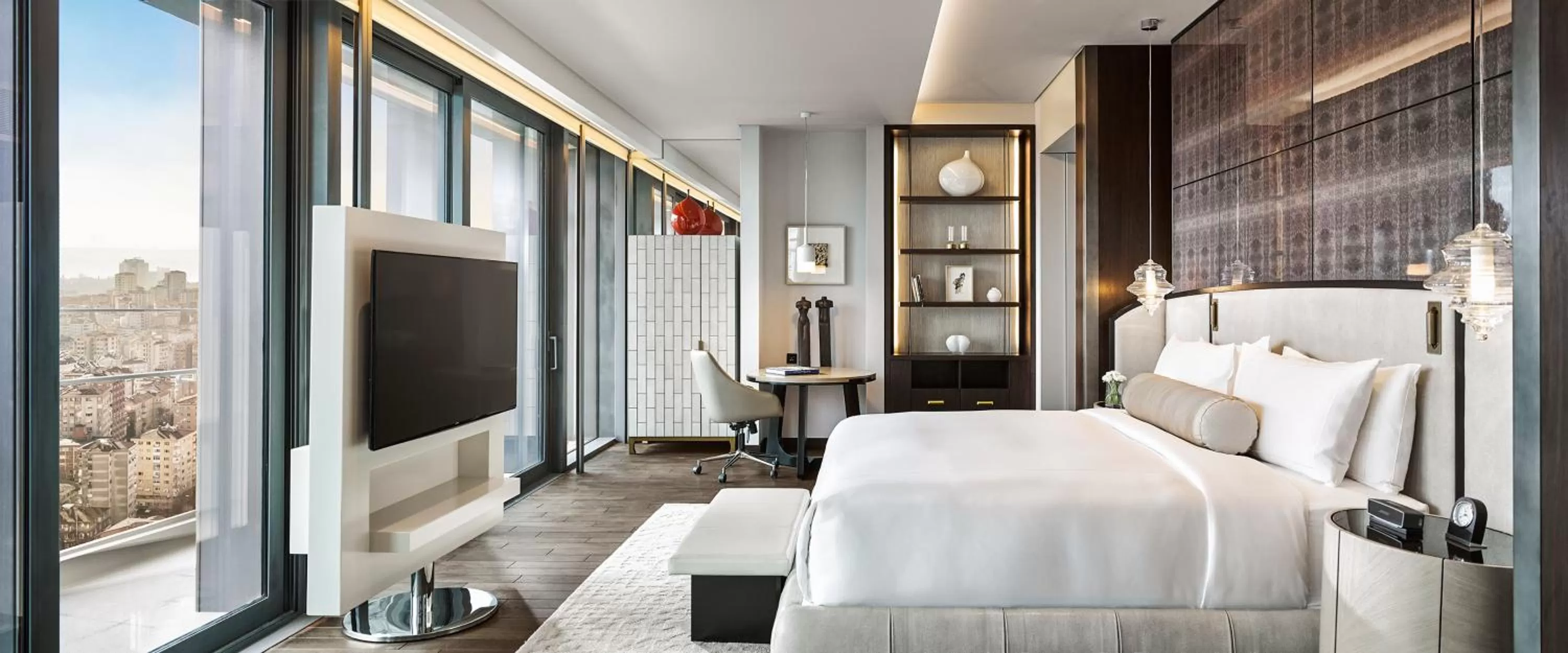 View (from property/room), Bed in Fairmont Quasar Istanbul Hotel