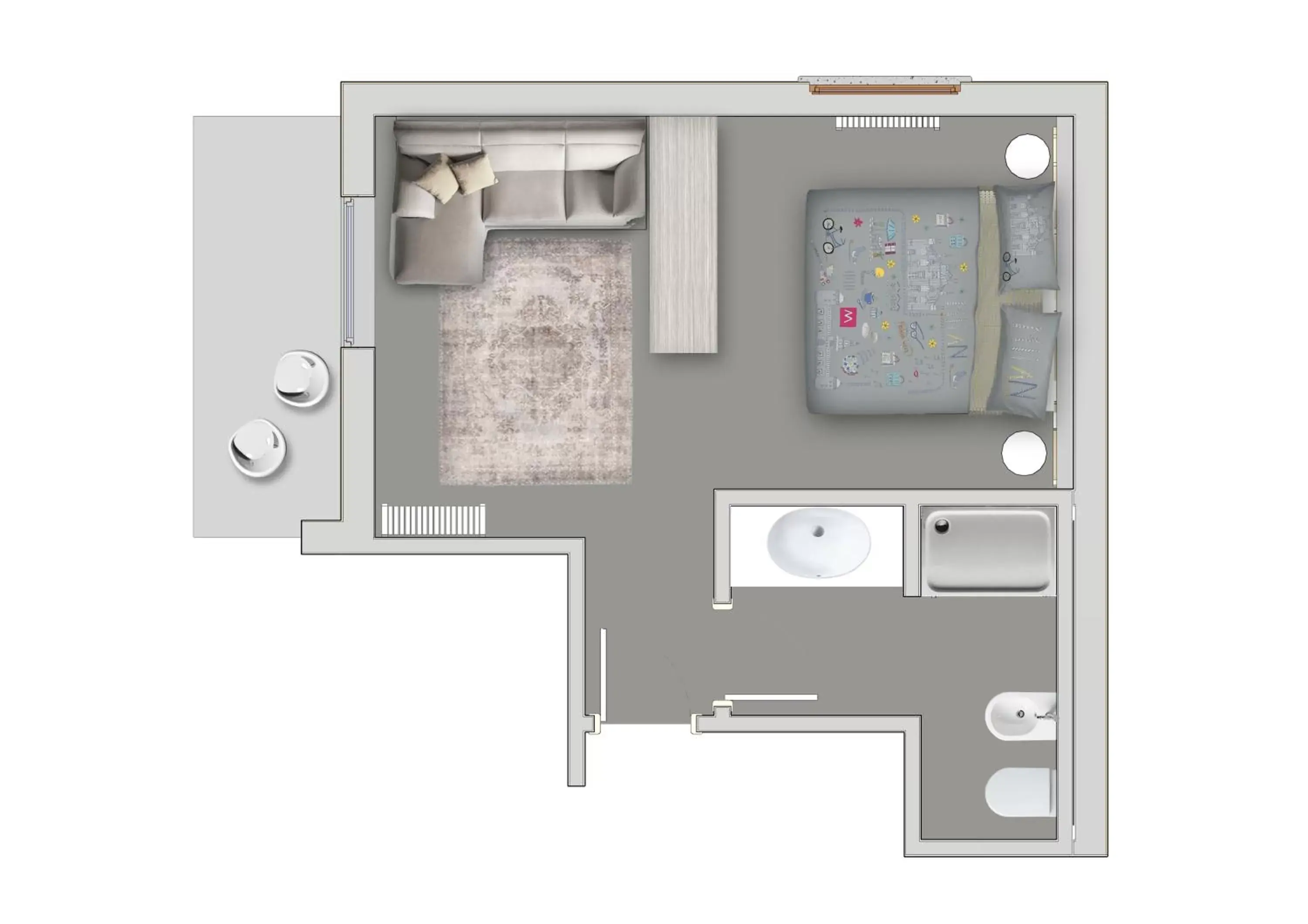 Photo of the whole room, Floor Plan in Art B&B Design