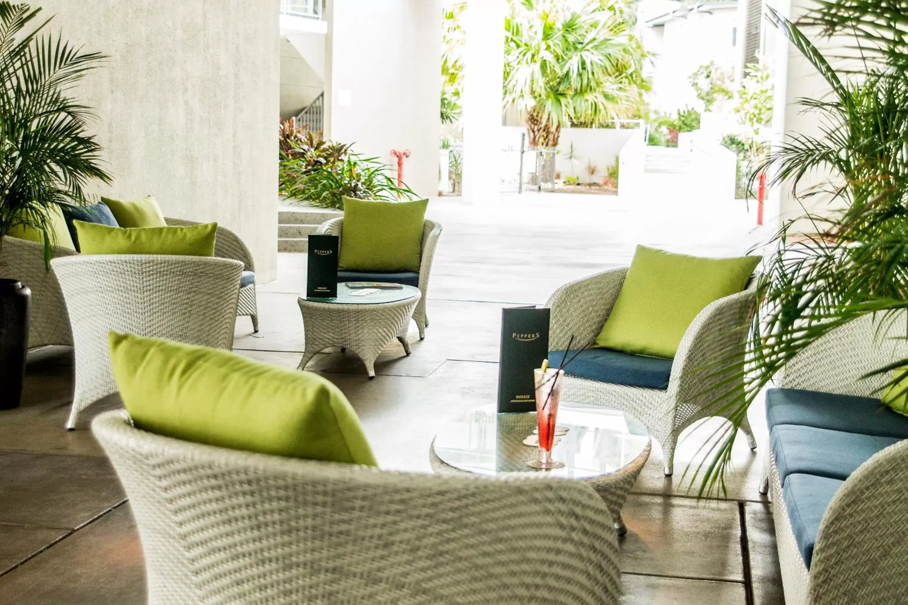 Lobby or reception, Seating Area in Peppers Blue on Blue