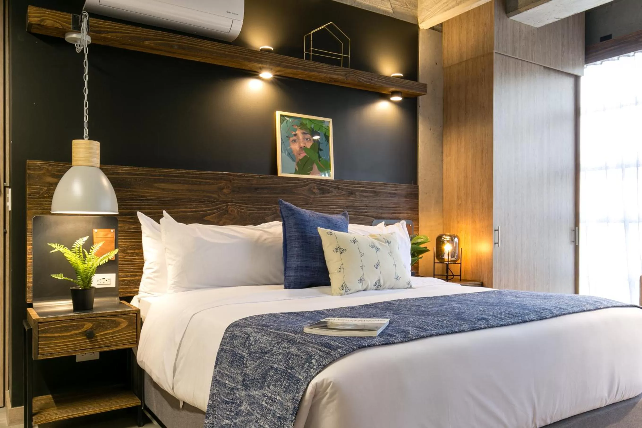 Bed in Factory Lofts Hotel