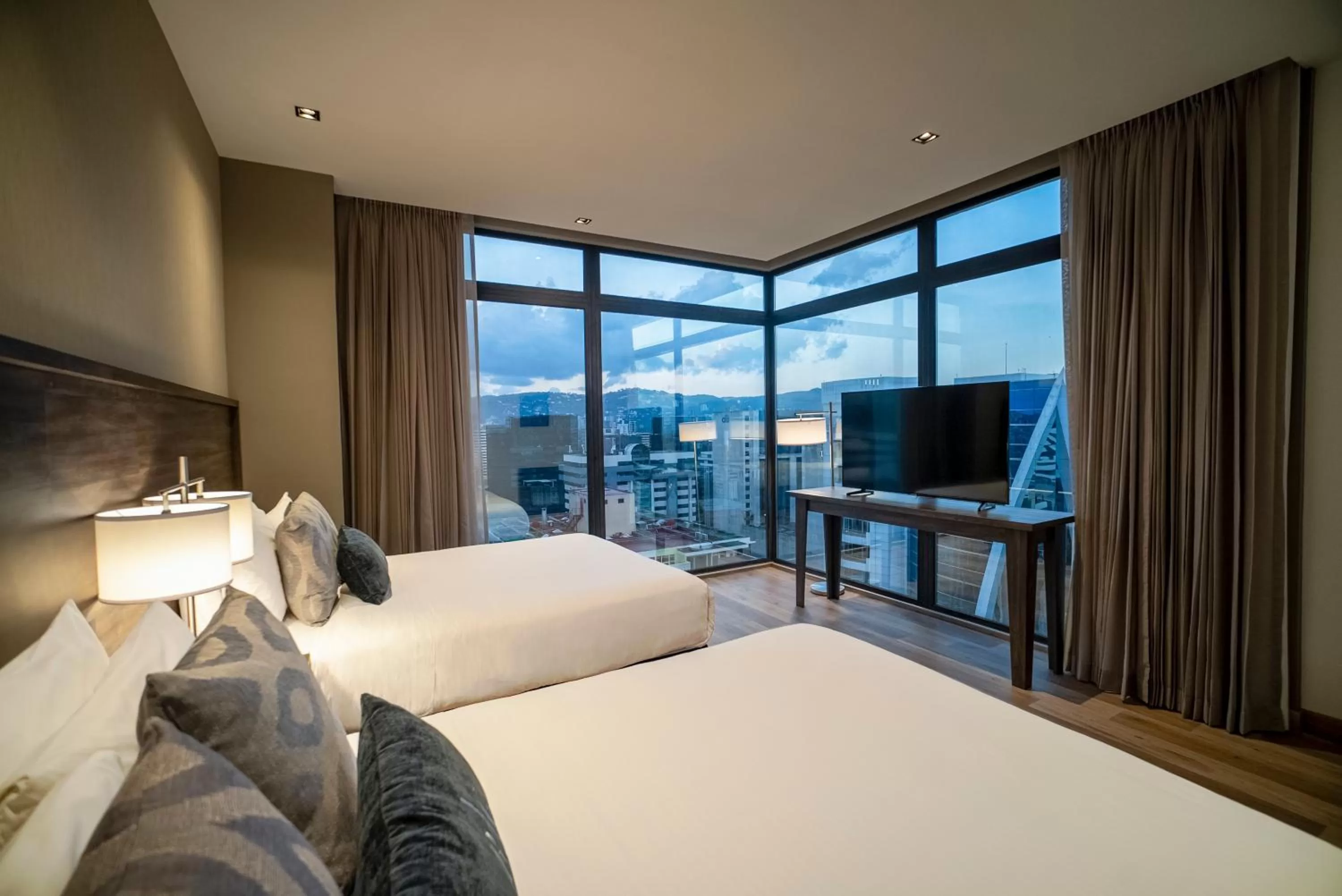 Bed in Wyndham Garden Guatemala City